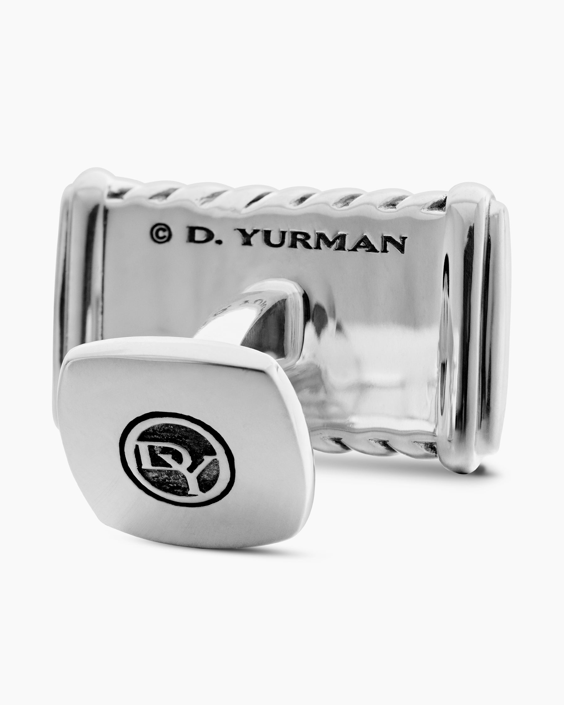 Chevron Cufflinks in Sterling Silver, 22.8mm - Image 5