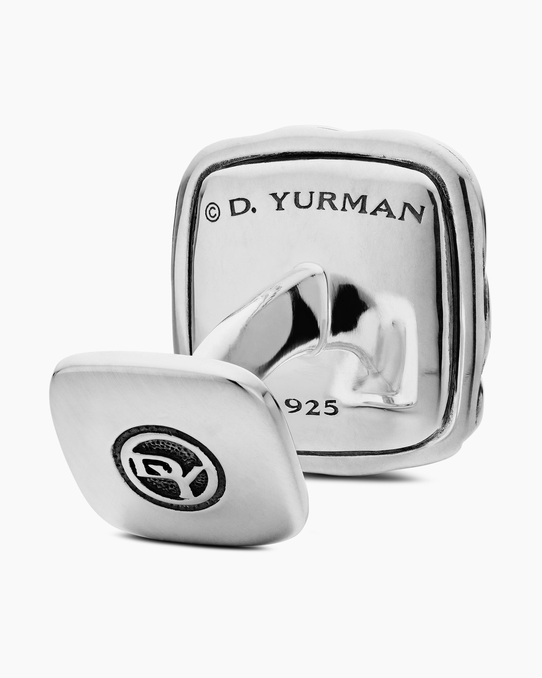 Sculpted Cable Cushion Cufflinks in Sterling Silver, 17mm - Image 5