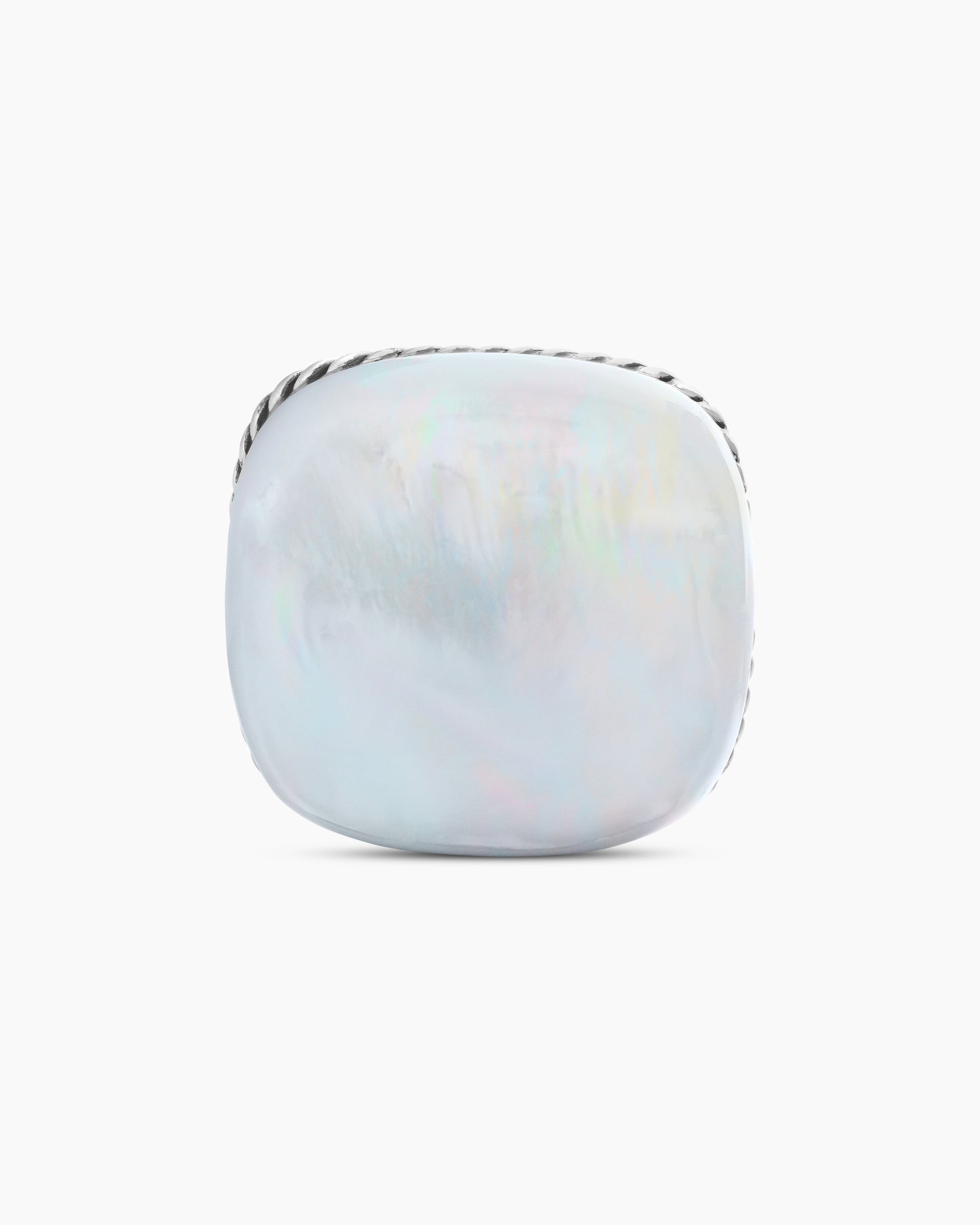 Streamline Cushion Cufflinks in Sterling Silver with Mother of Pearl, 17mm - Image 4