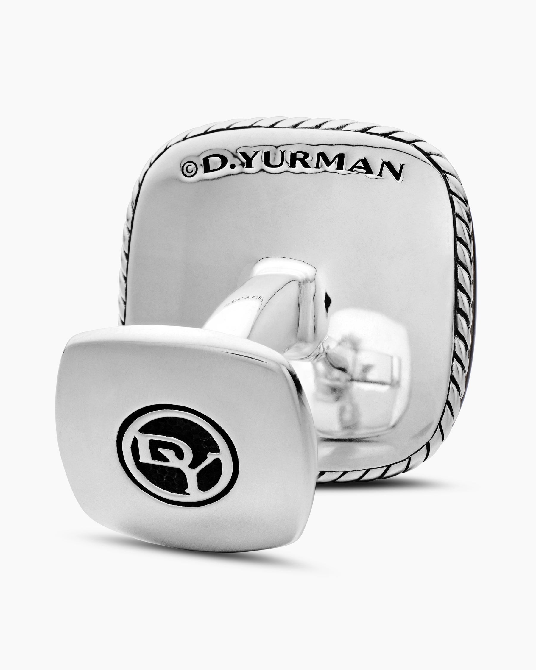 Streamline Cushion Cufflinks in Sterling Silver with Mother of Pearl, 17mm - Image 5