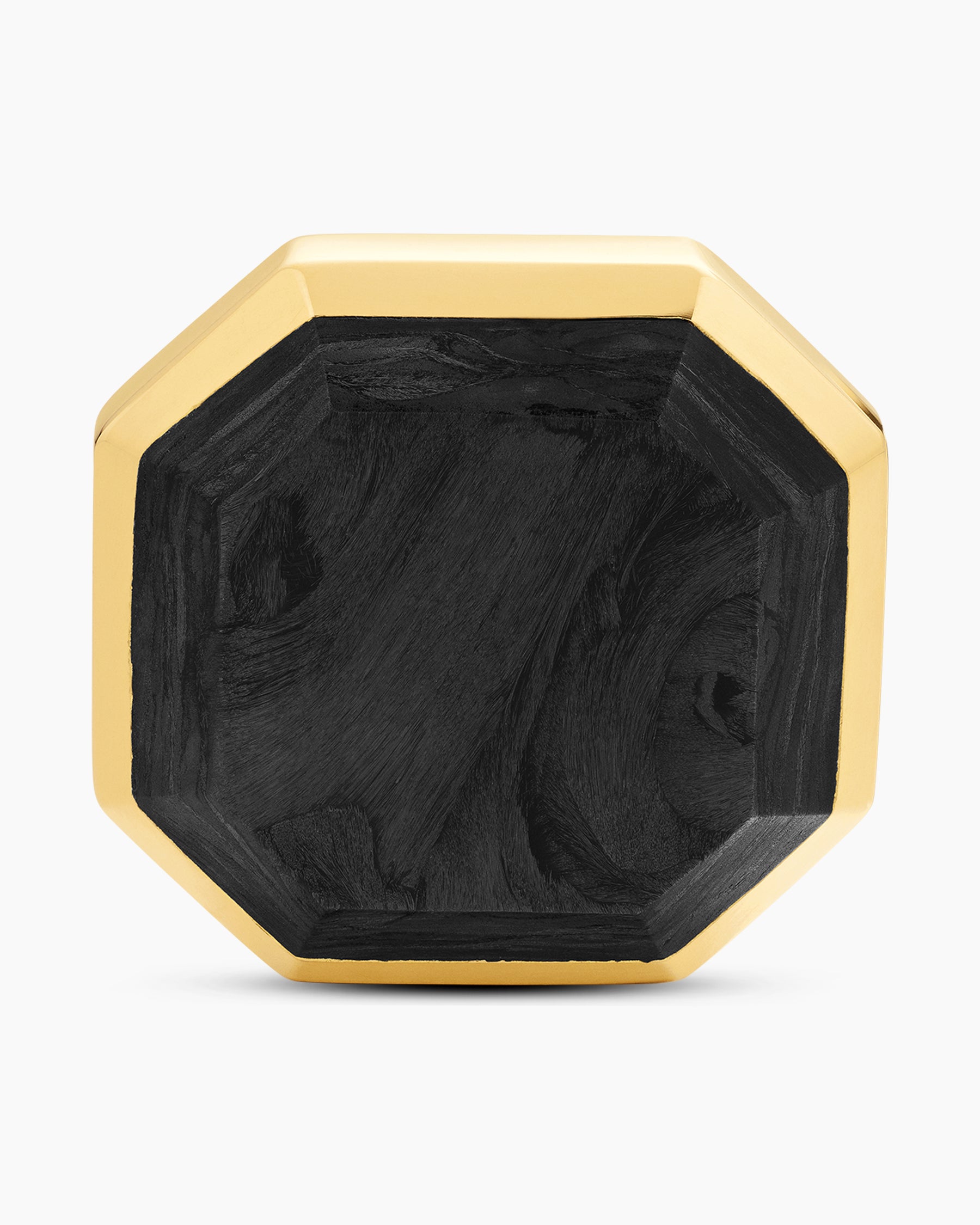 Streamline Cufflinks in 18K Yellow Gold with Forged Carbon, 15mm - Image 4