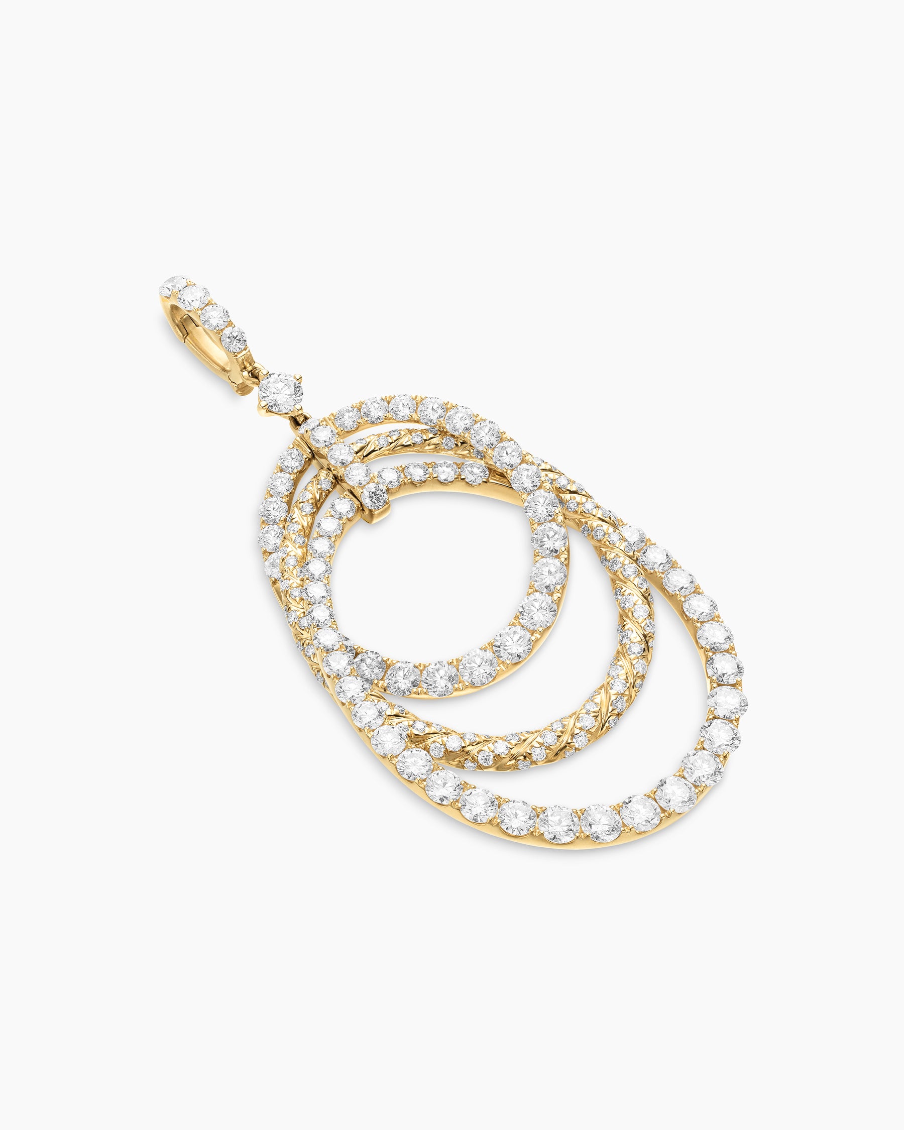 Floating Diamonds Drop Pendant in Yellow Gold - Image 3