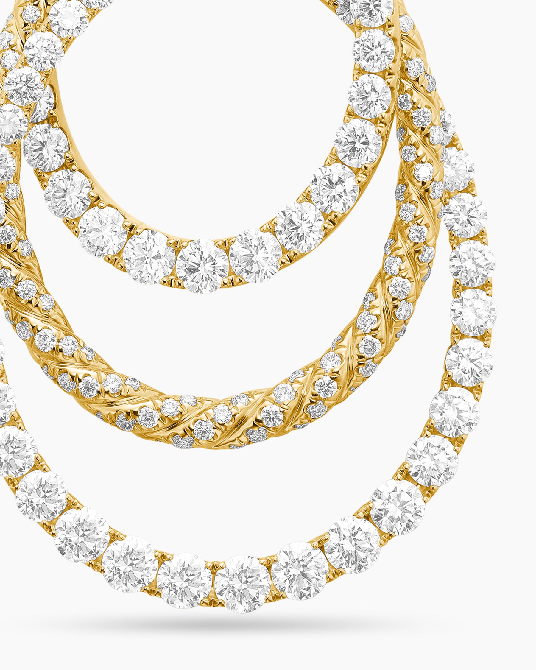 Floating Diamonds Drop Pendant in Yellow Gold - Image 5