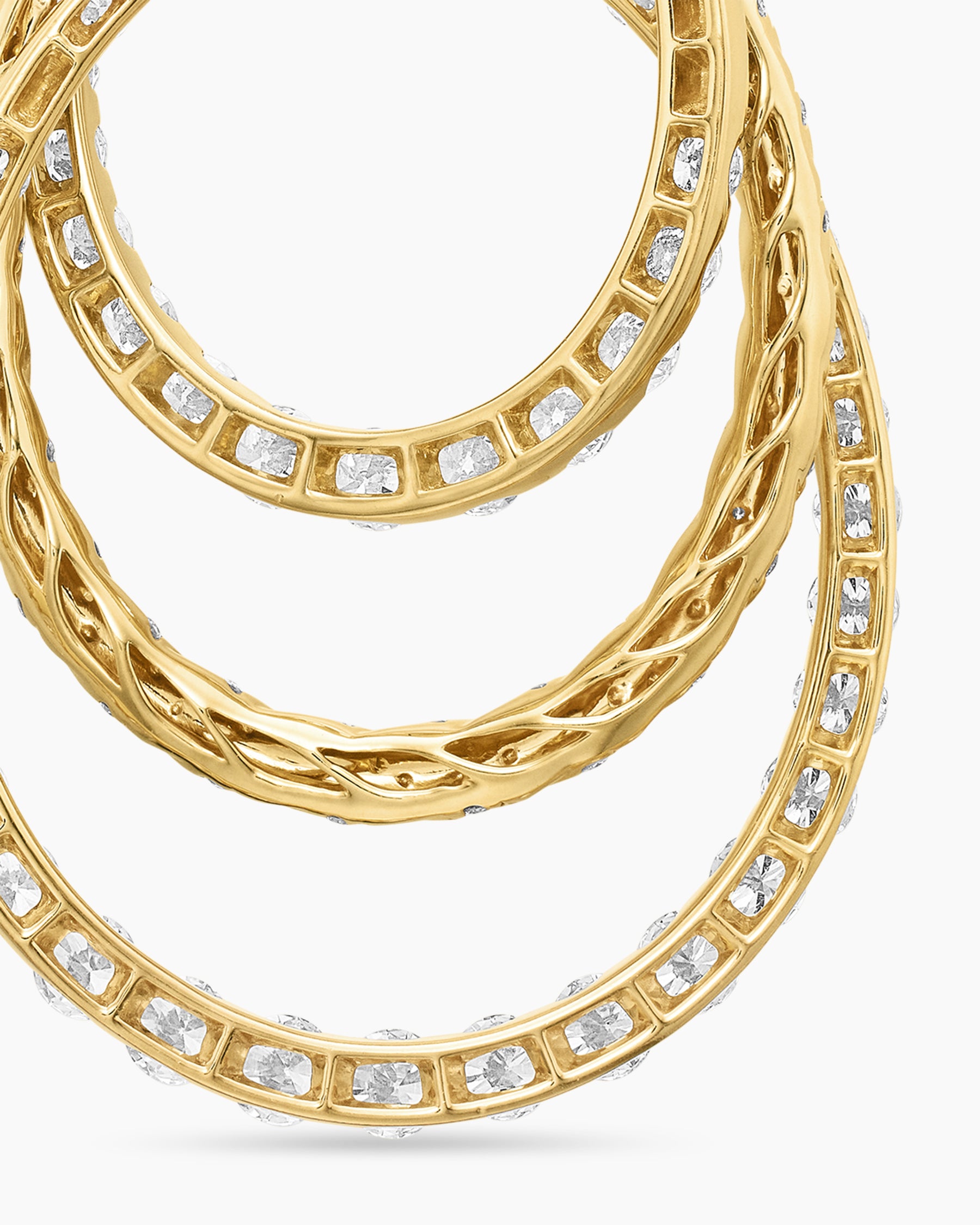 Floating Diamonds Drop Pendant in Yellow Gold - Image 6