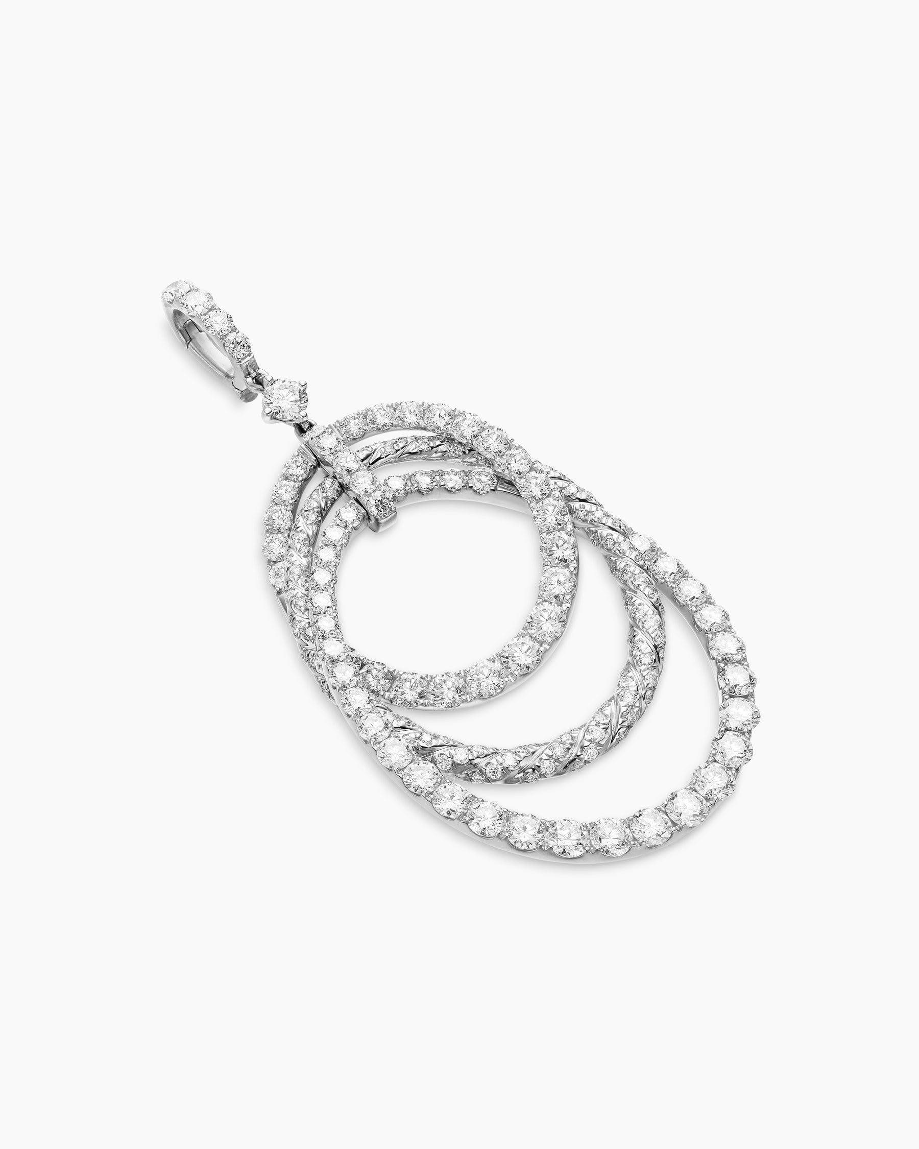 Floating Diamonds Drop Pendant in White Gold - Image 3