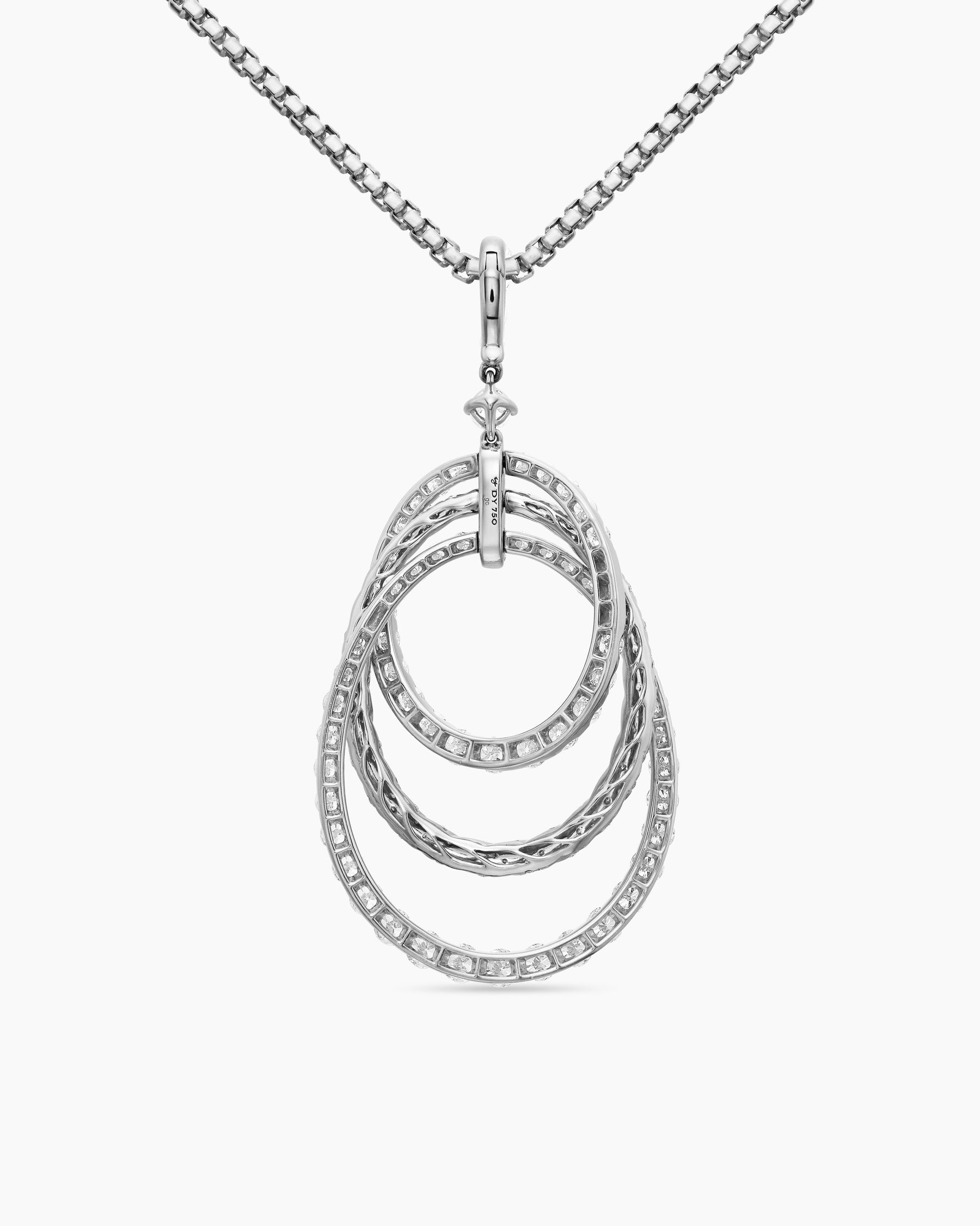 Floating Diamonds Drop Pendant in White Gold - Image 4