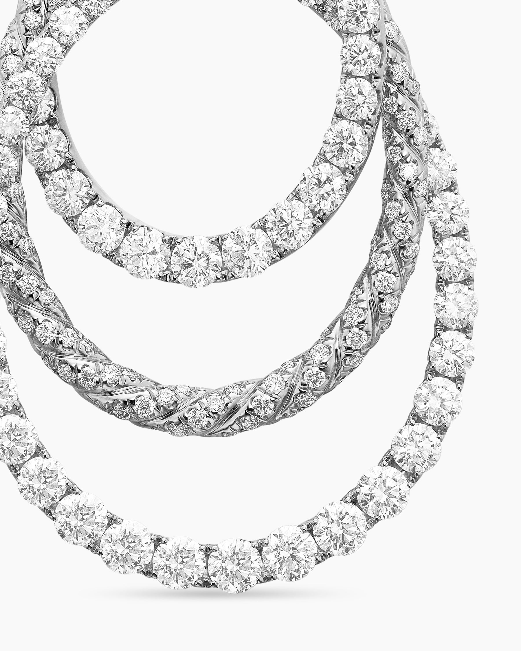 Floating Diamonds Drop Pendant in White Gold - Image 5