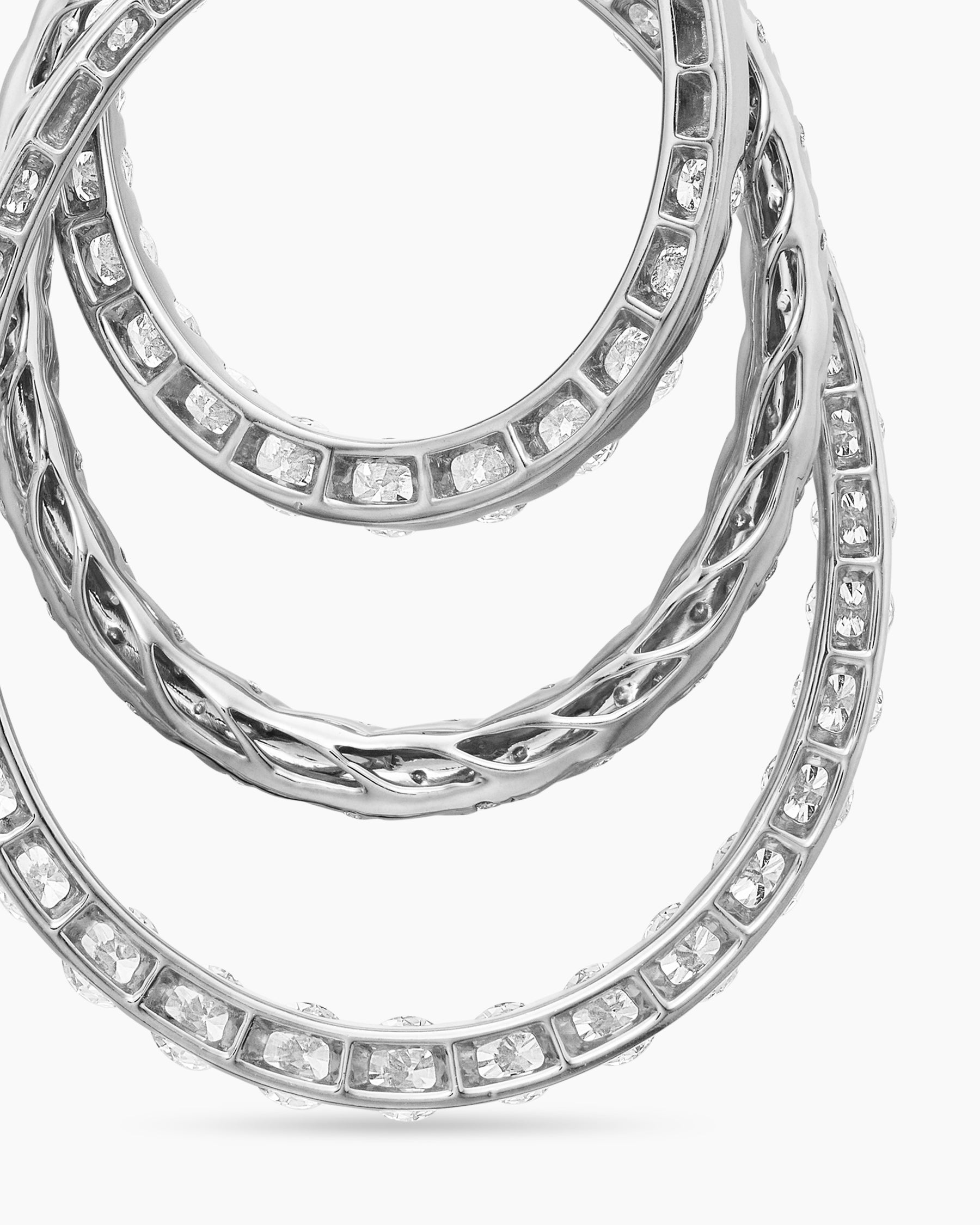 Floating Diamonds Drop Pendant in White Gold - Image 6