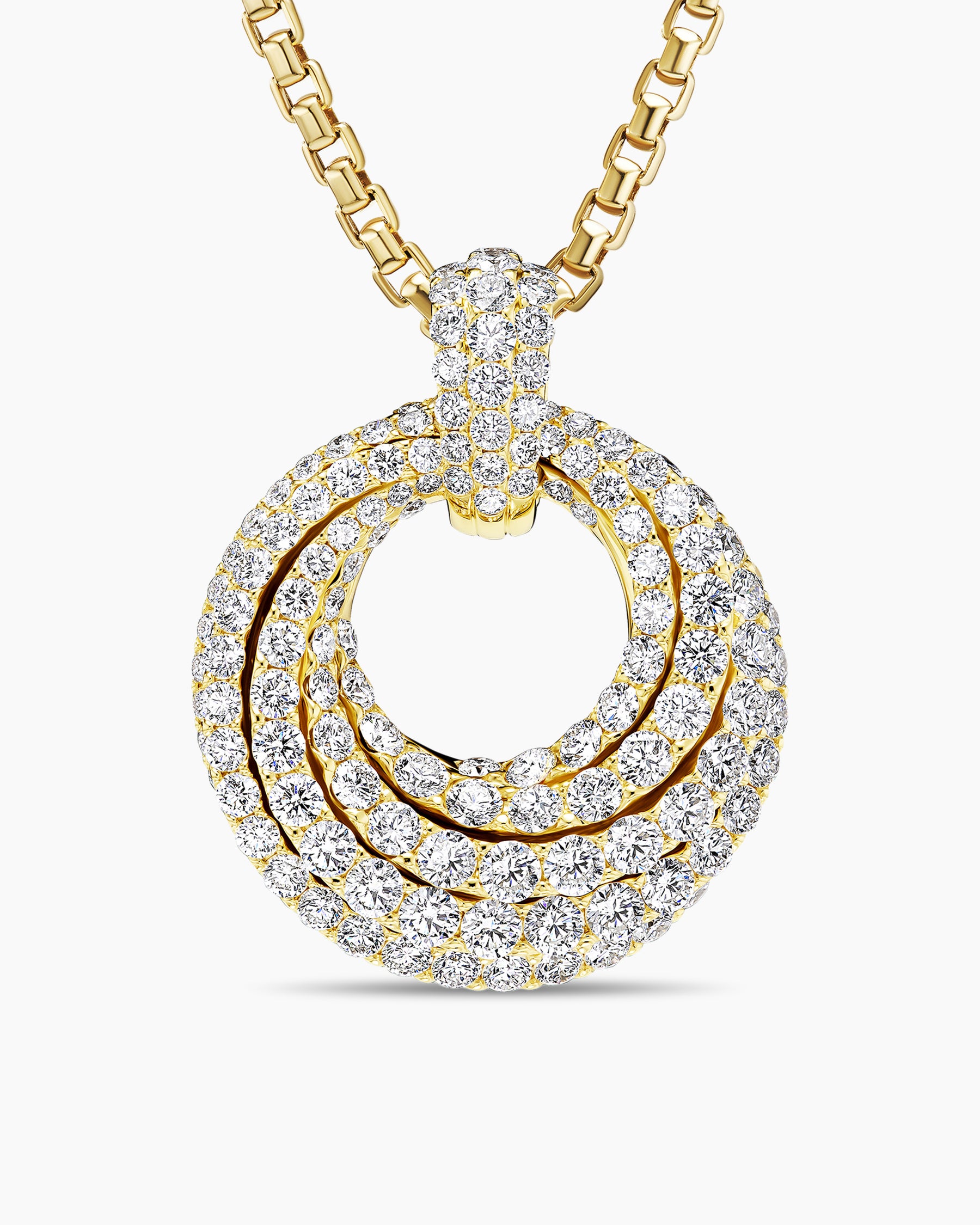 Floating Diamonds Pendant in Yellow Gold