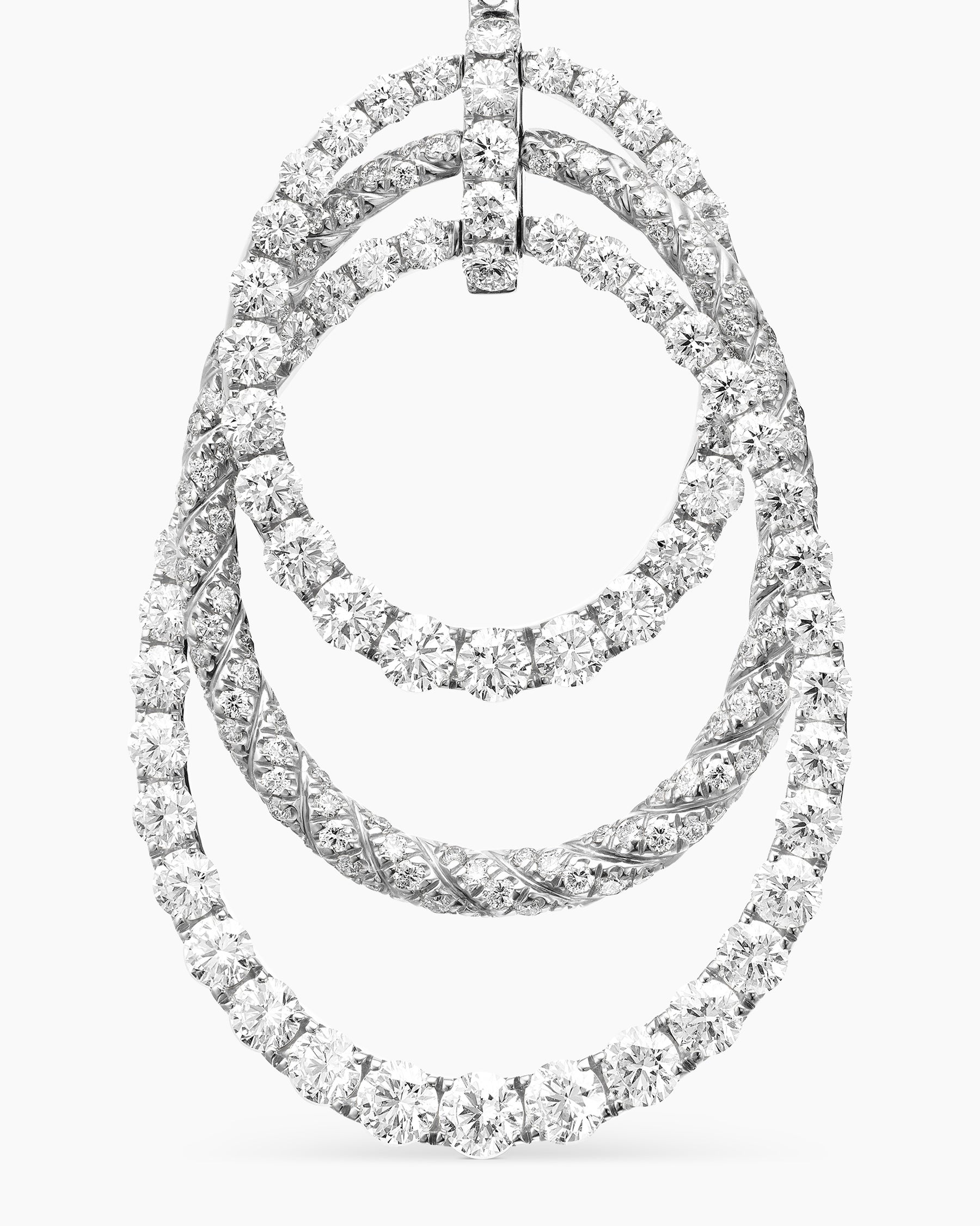 Floating Diamonds Drop Earrings in White Gold - Image 4
