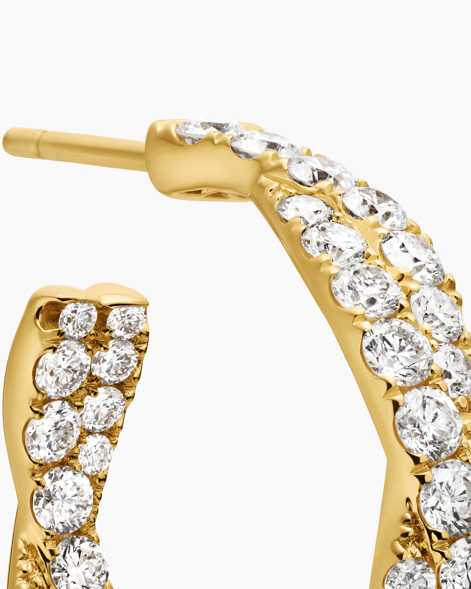 Floating Diamonds Hoop Earrings in Yellow Gold - Image 5