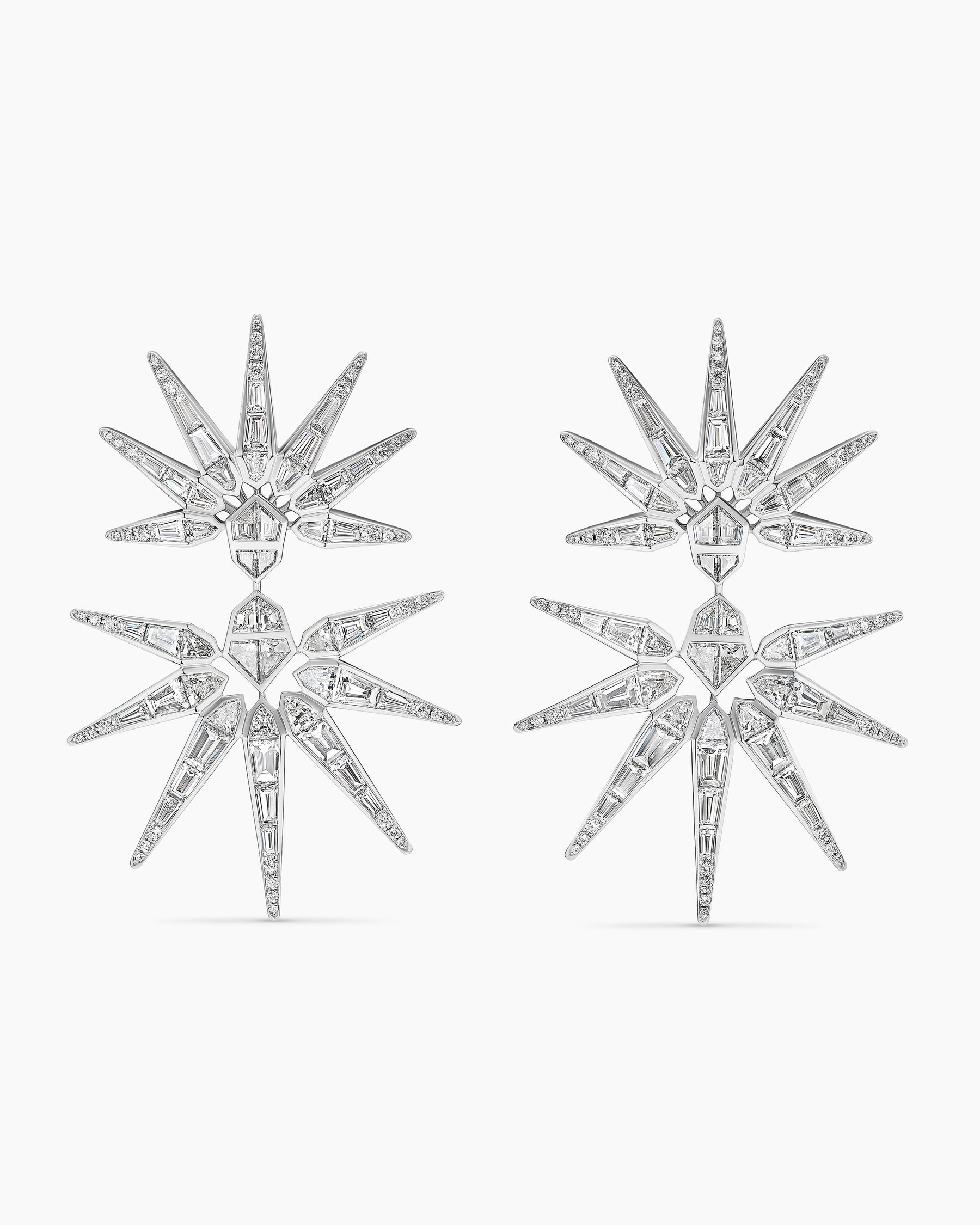 Liberty Drop Earrings in White Gold with Diamonds