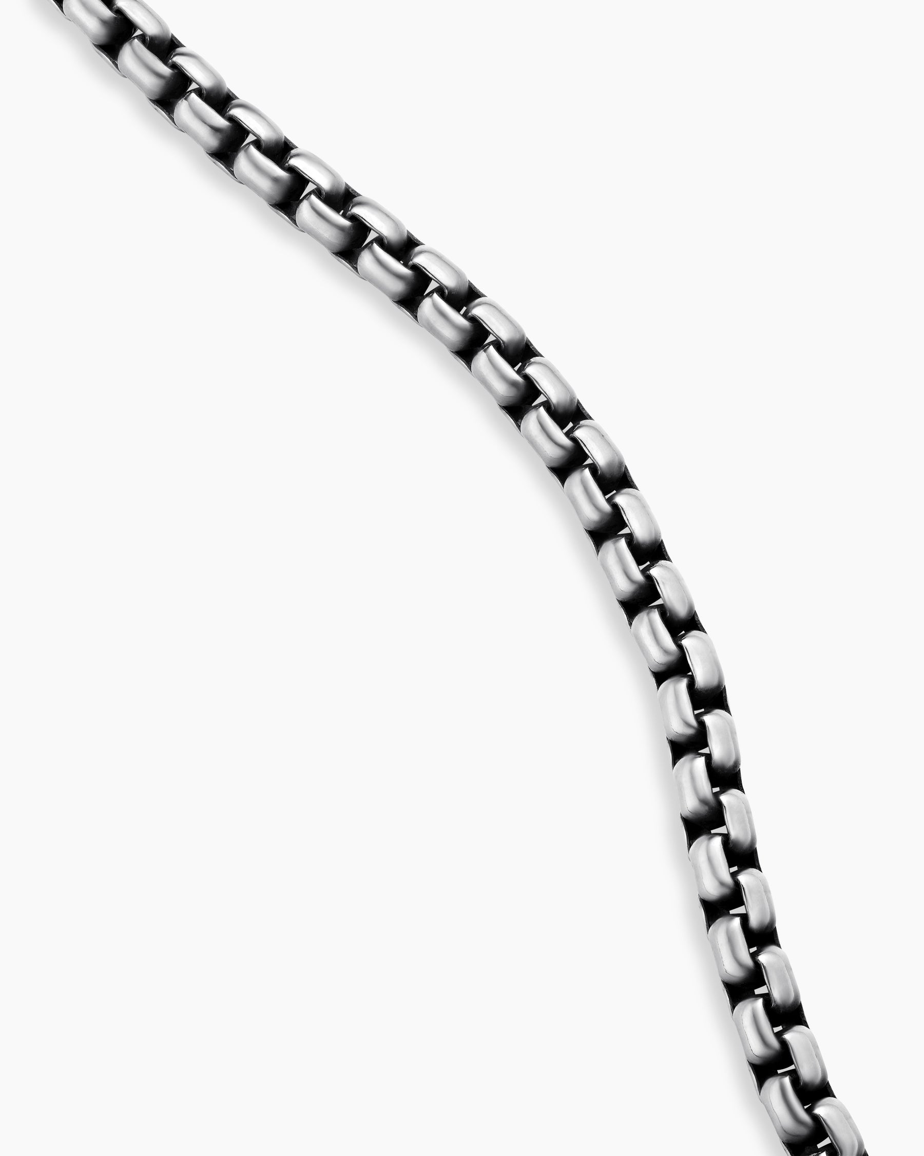 Box Chain Necklace in Sterling Silver with 14K Yellow Gold Accent, 3.6mm - Image 3