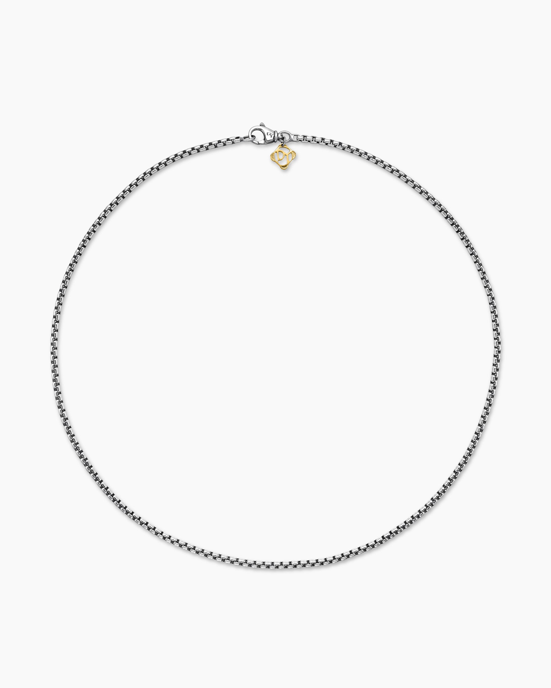 Box Chain Necklace in Sterling Silver with 14K Yellow Gold Accent, 2.7mm - Image 4