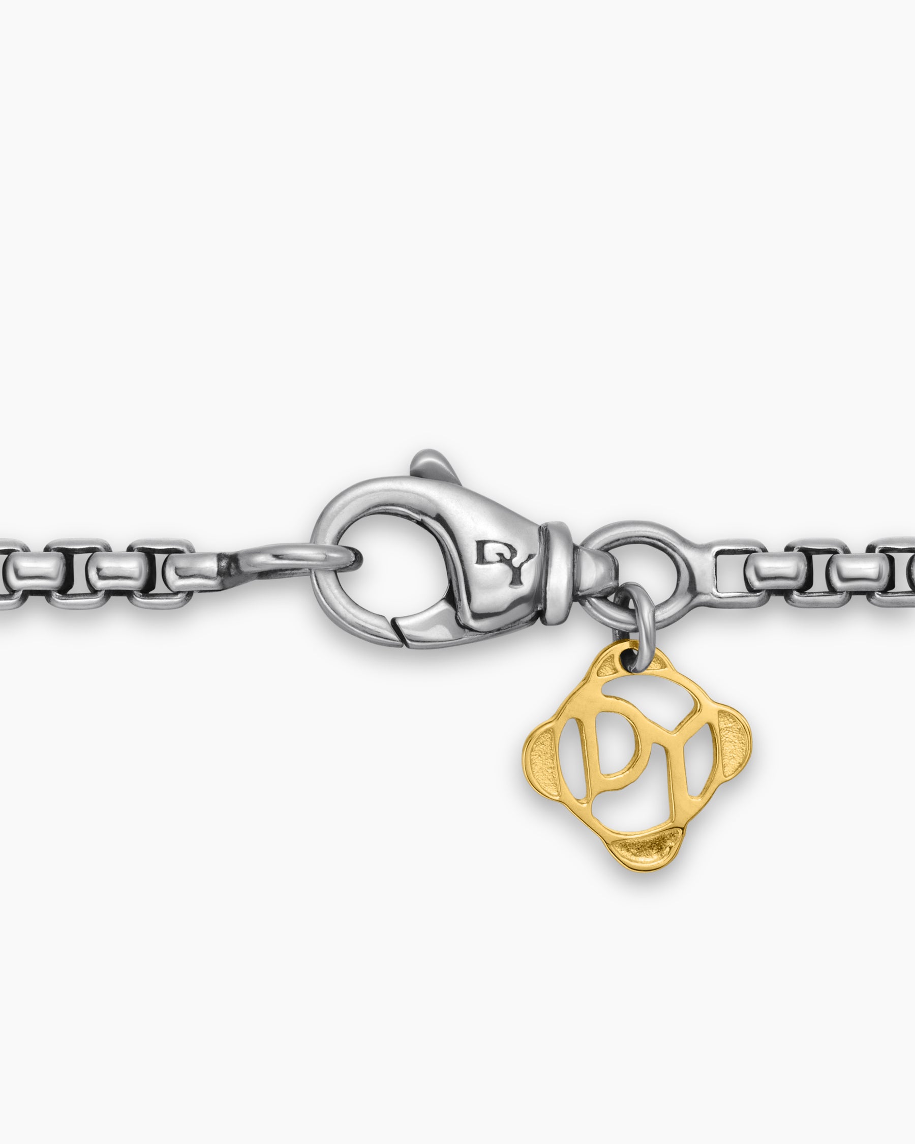Box Chain Necklace in Sterling Silver with 14K Yellow Gold Accent, 2.7mm - Image 5