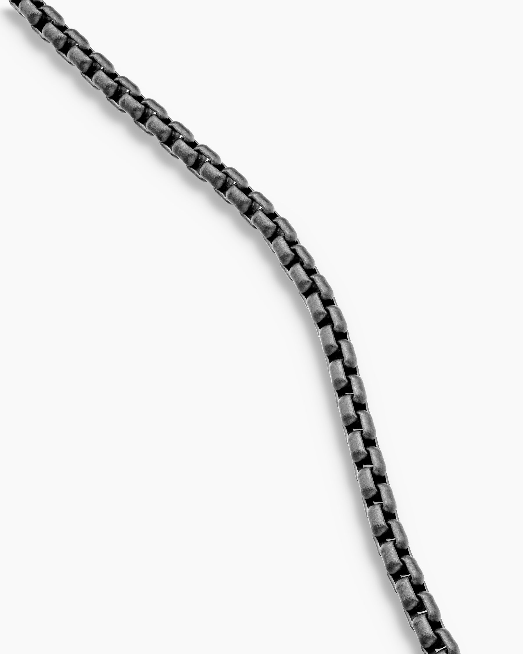 Box Chain Necklace in Darkened Sterling Silver, 2.7mm - Image 3