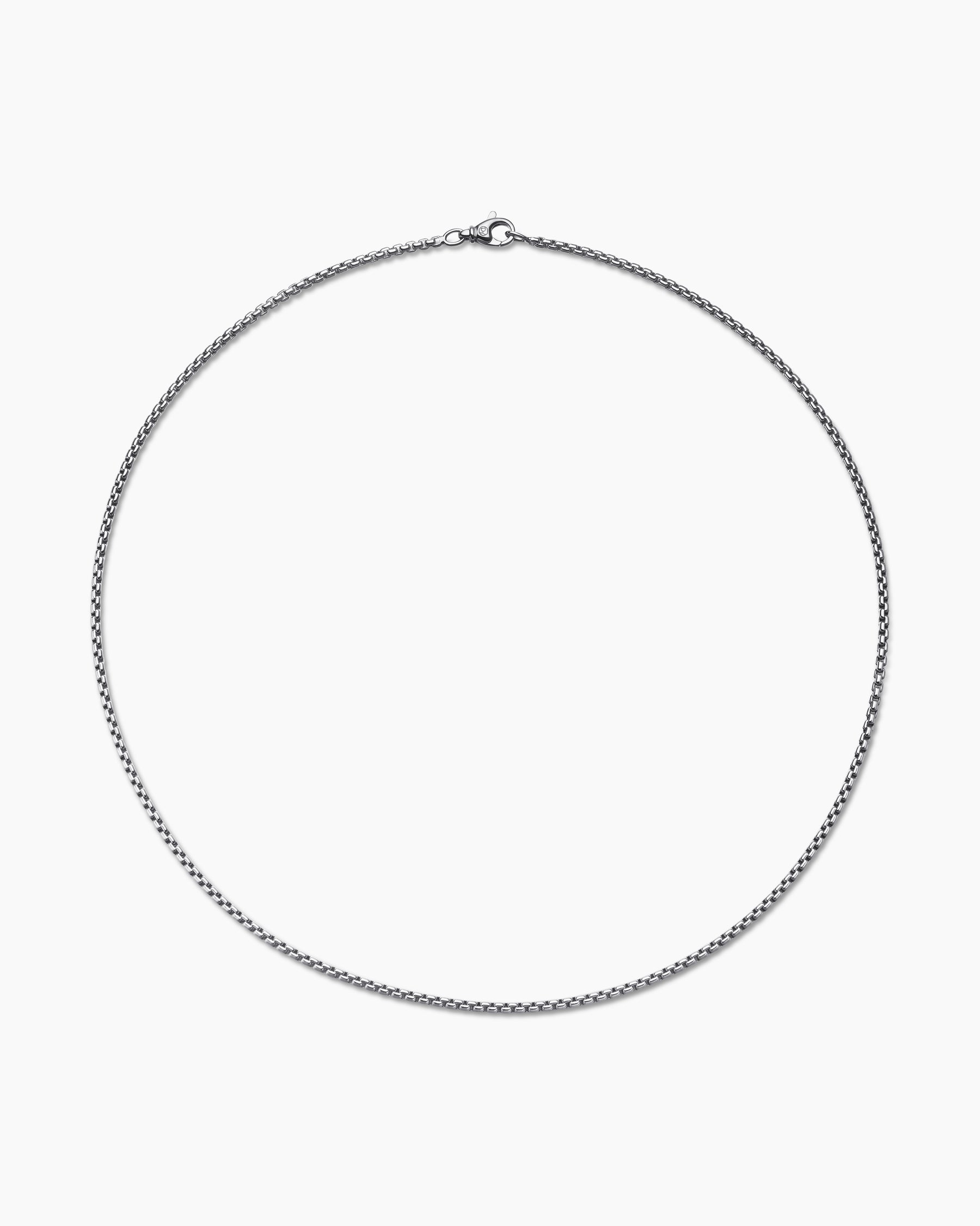 Box Chain Necklace in 18K White Gold, 2.7mm - Image 5