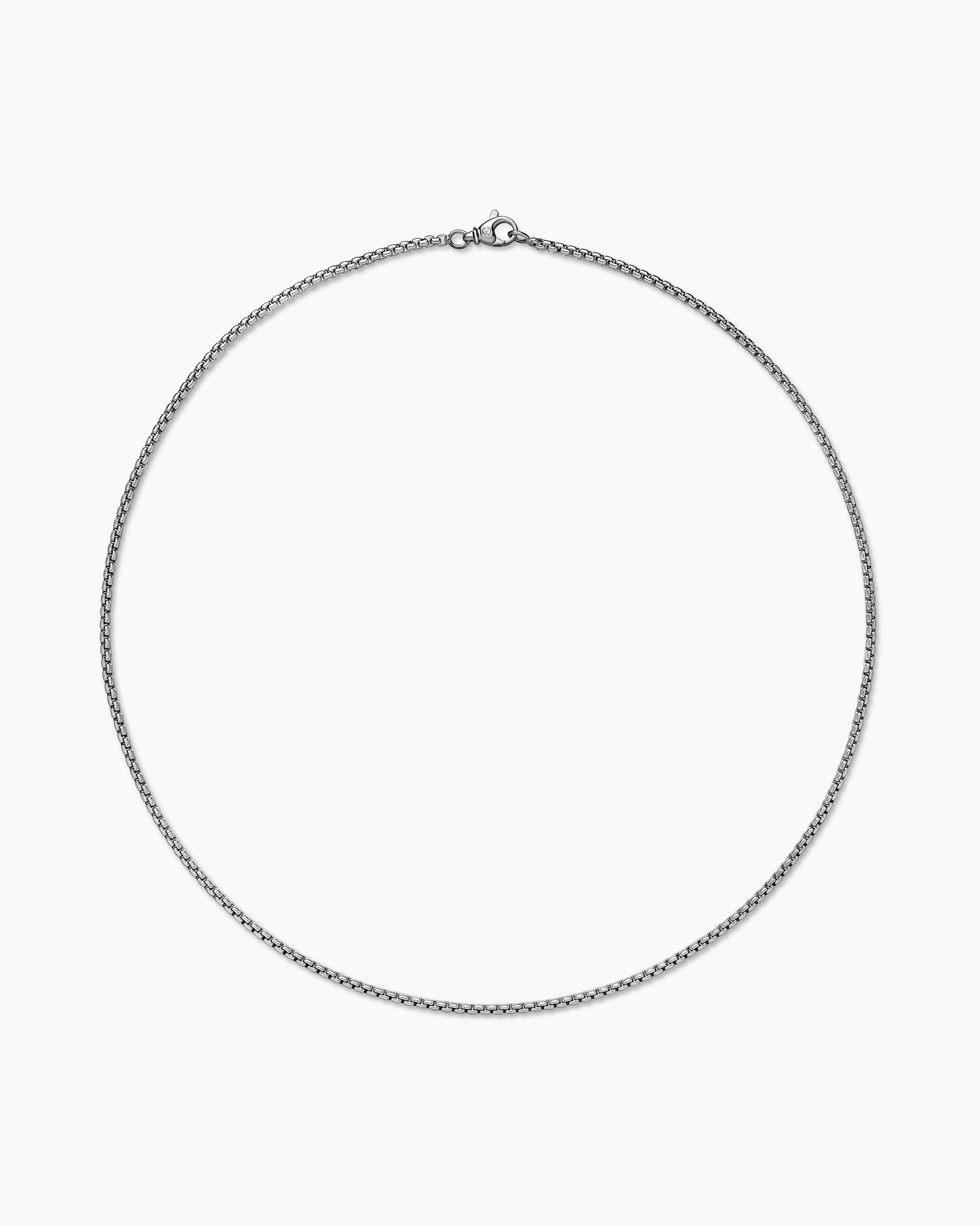 Box Chain Necklace in Platinum, 2.7mm - Image 5