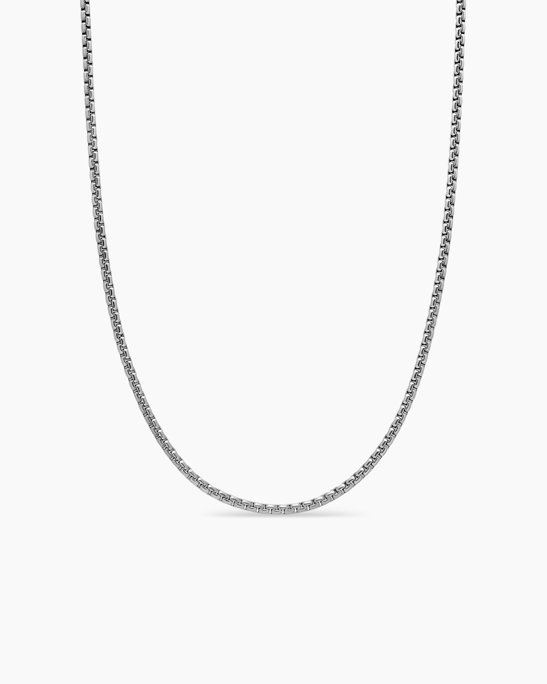 Box Chain Necklace in Platinum, 2.7mm