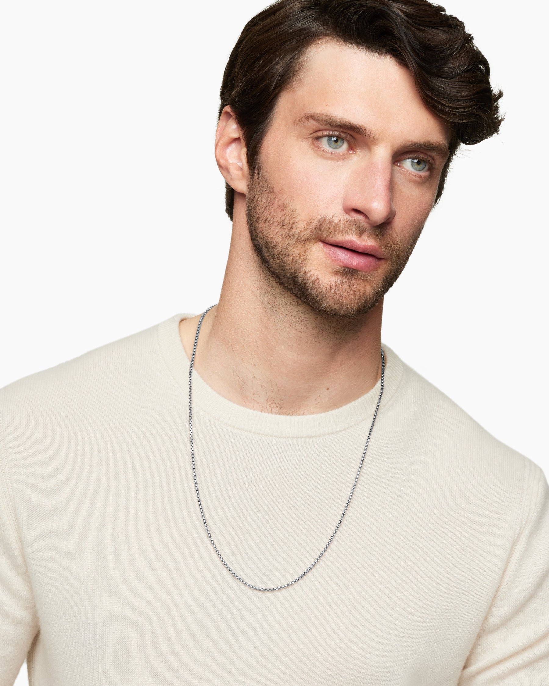Alternative view of Box Chain Necklace in Sterling Silver, 2.7mm