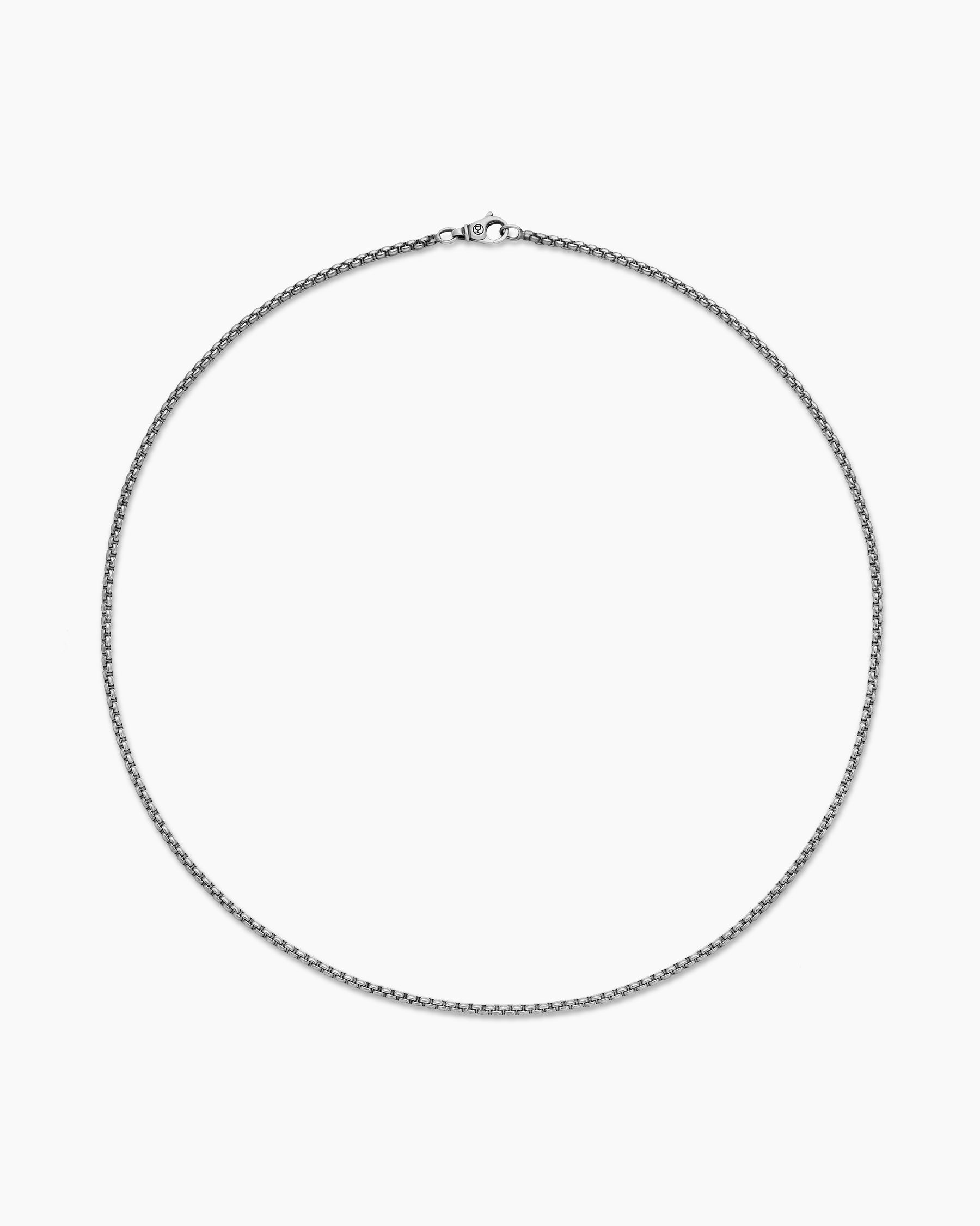 Box Chain Necklace in Grey Titanium, 2.7mm - Image 4