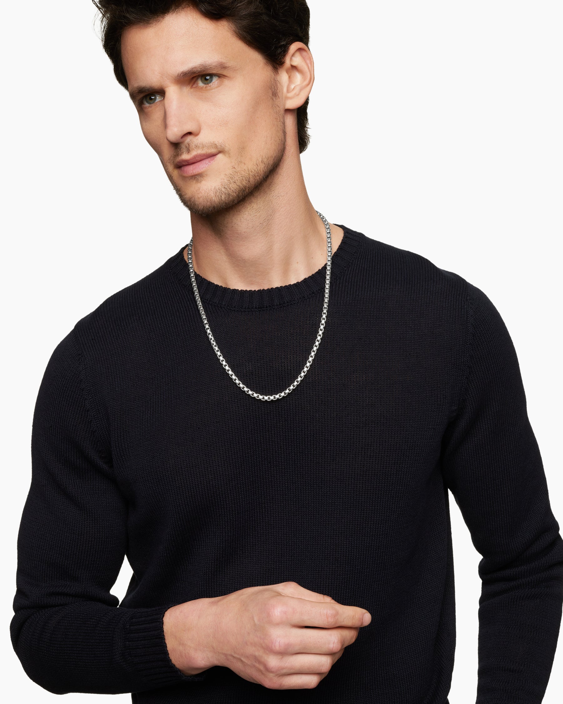 Alternative view of Box Chain Necklace in Sterling Silver, 5.2mm