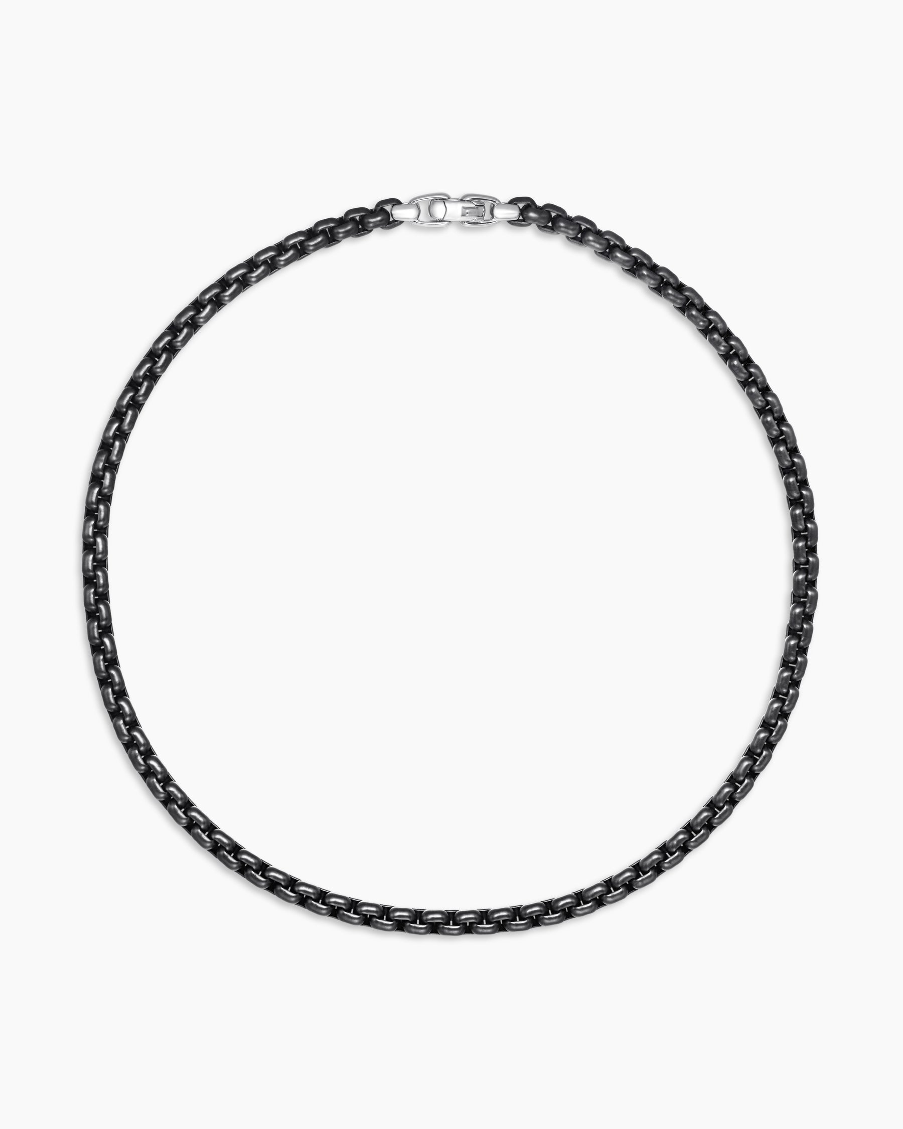 Box Chain Necklace with Stainless Steel and Sterling Silver, 7.3mm - Image 5