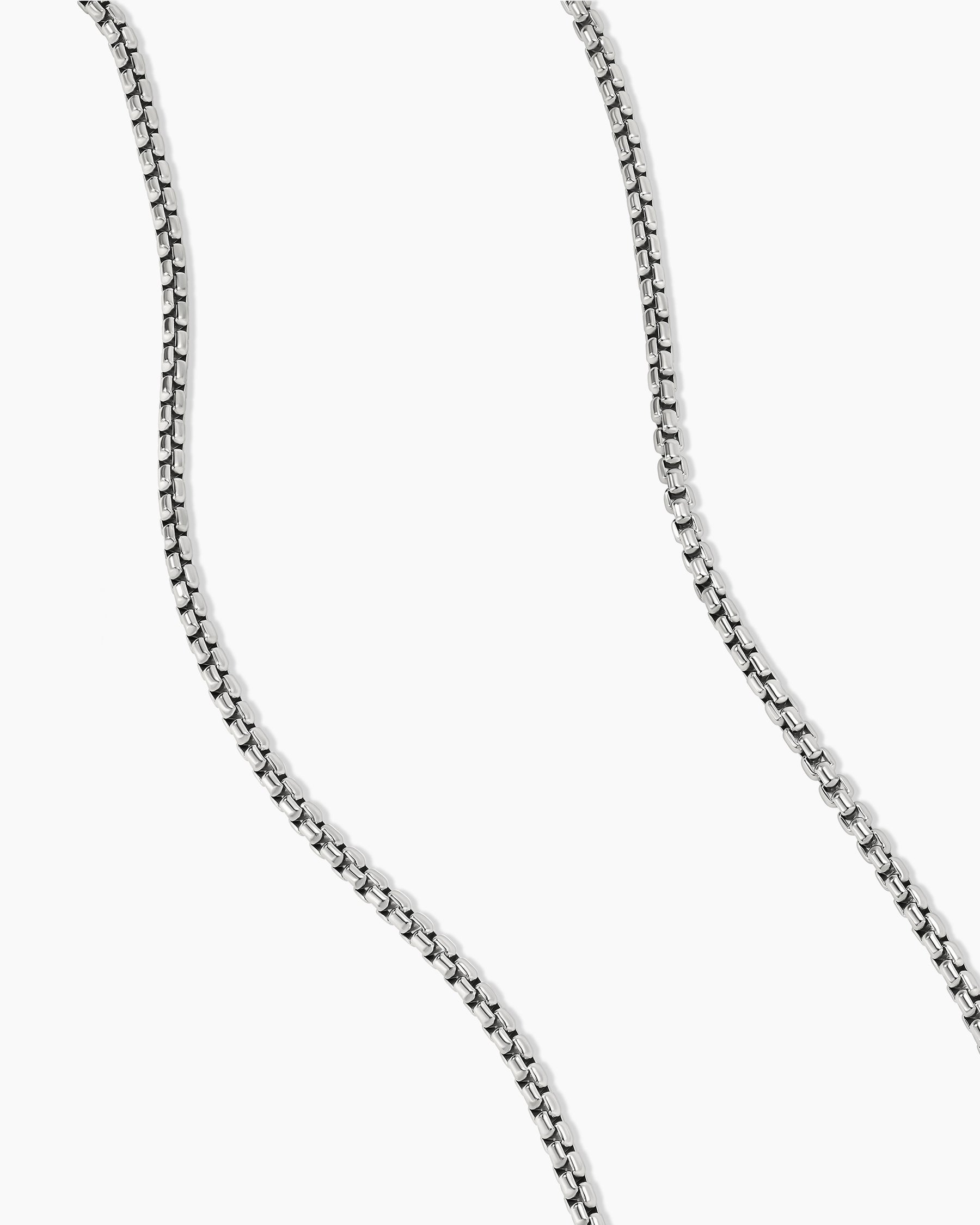 Box Chain Necklace in 18K White Gold, 1.7mm - Image 3