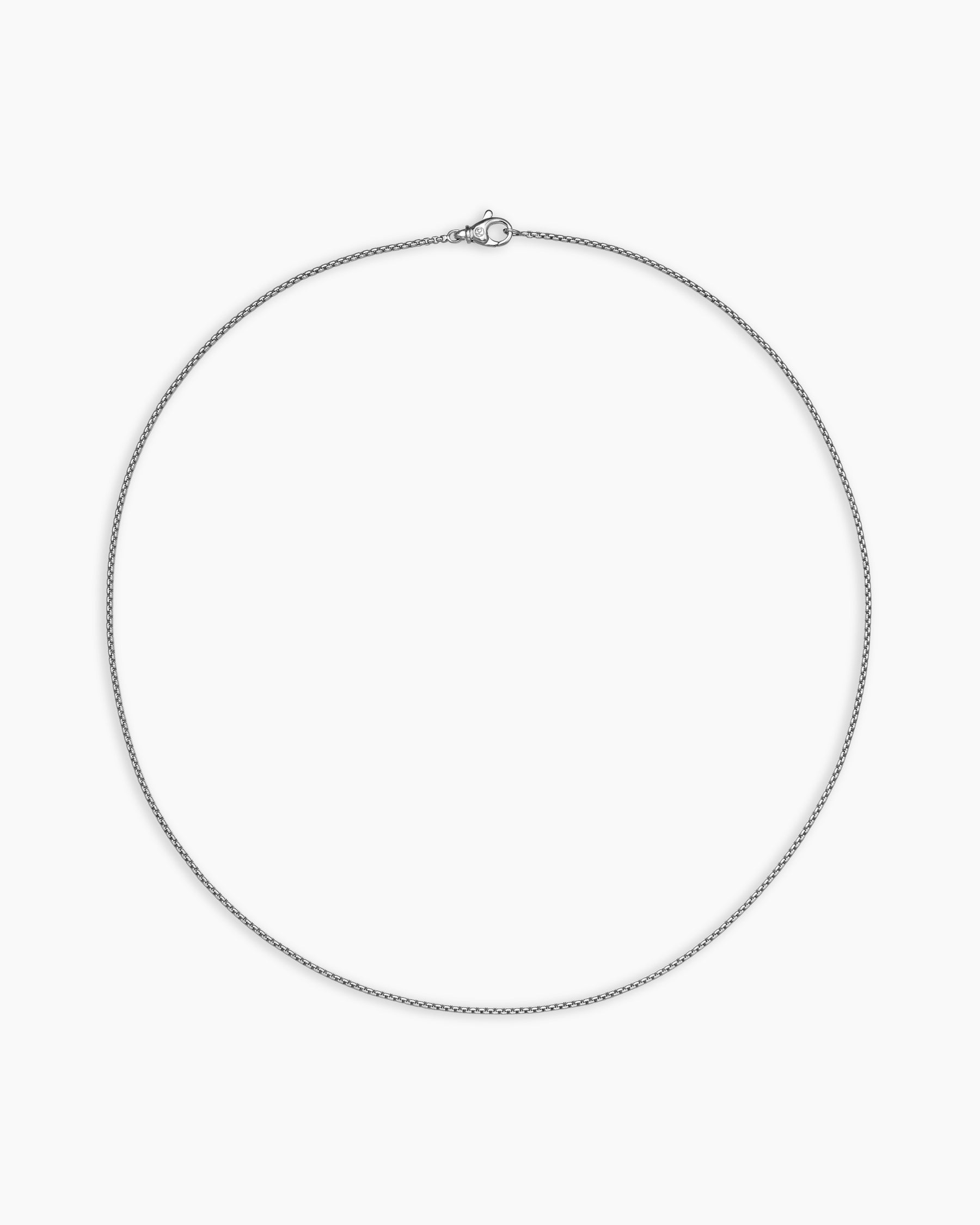 Box Chain Necklace in 18K White Gold, 1.7mm - Image 4