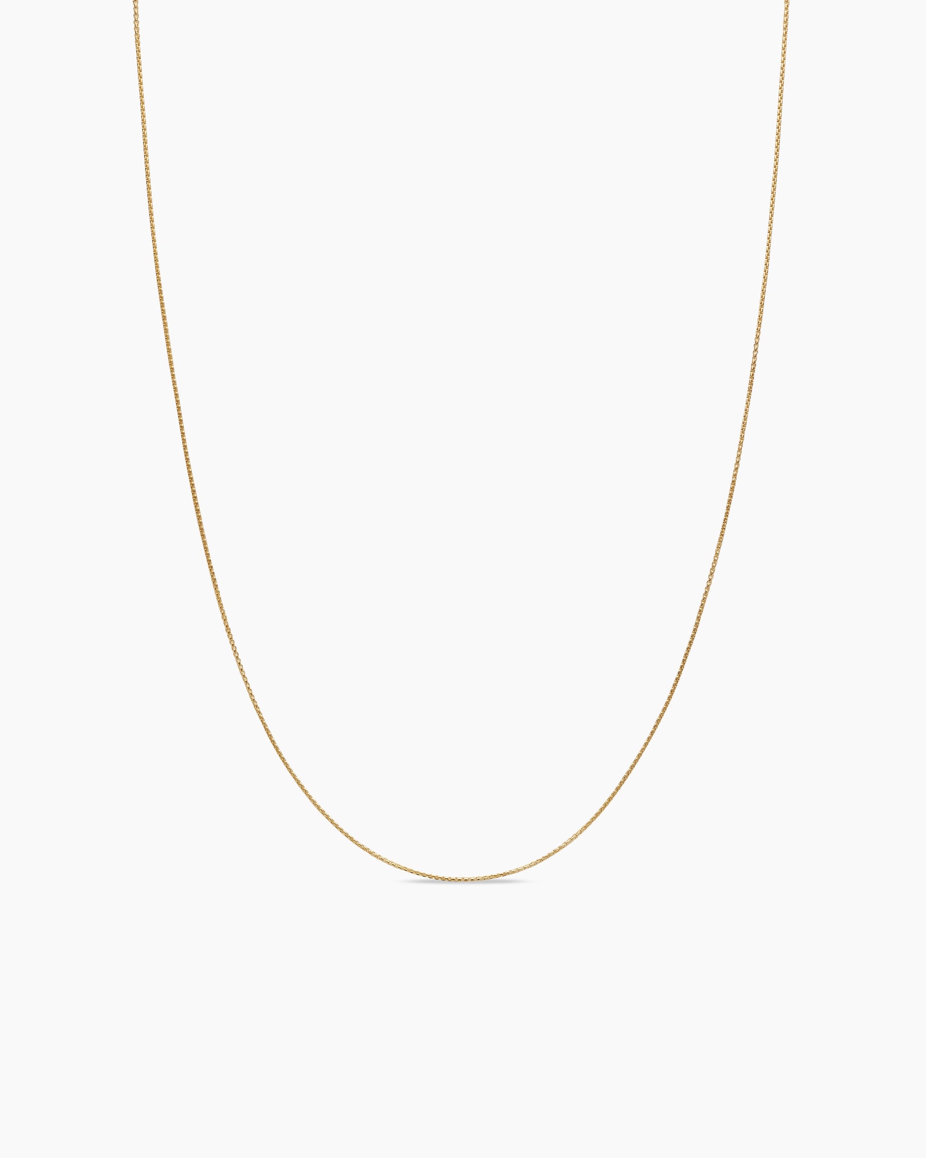 Box Chain Necklace in 18K Yellow Gold, 1mm