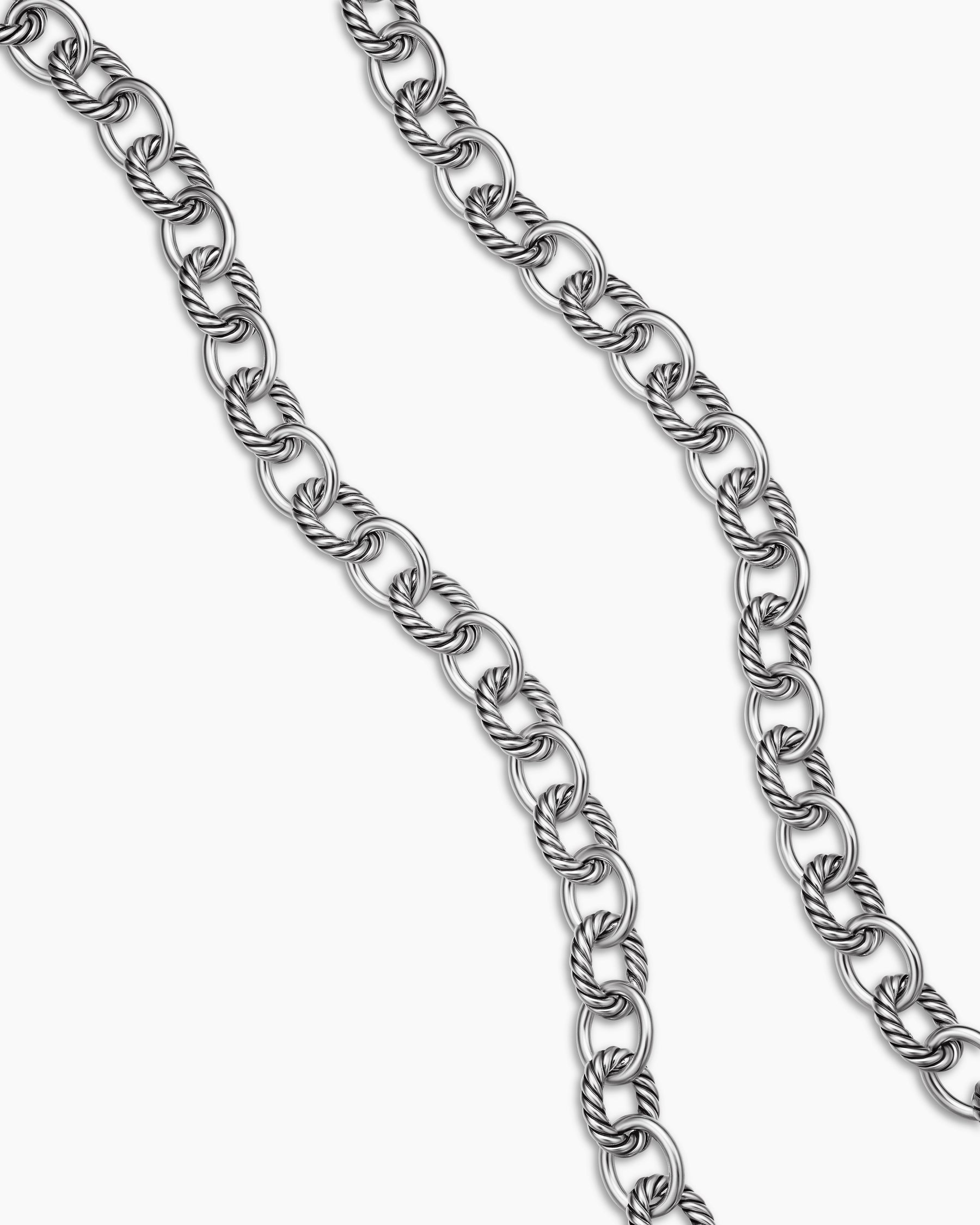 Oval Link Chain Necklace in Sterling Silver, 10mm - Image 3
