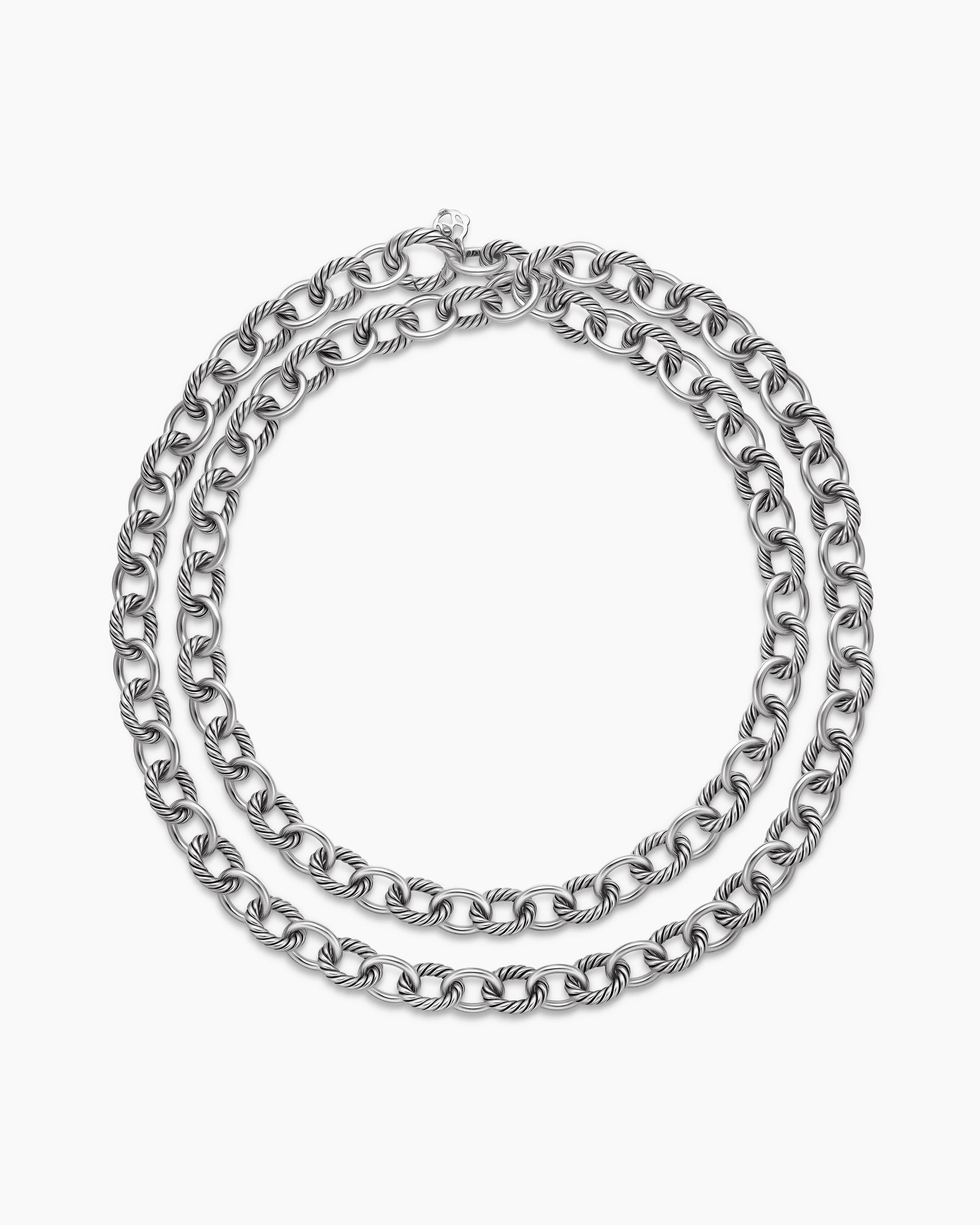 Oval Link Chain Necklace in Sterling Silver, 10mm - Image 4