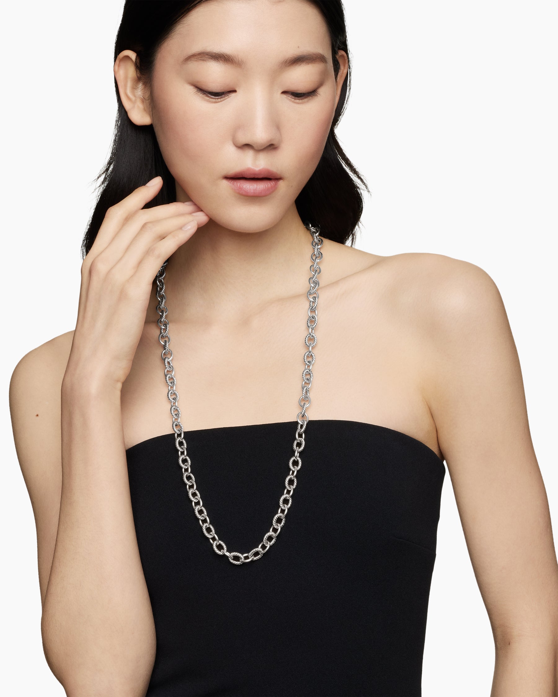Oval Link Chain Necklace in Sterling Silver, 10mm - Image 2