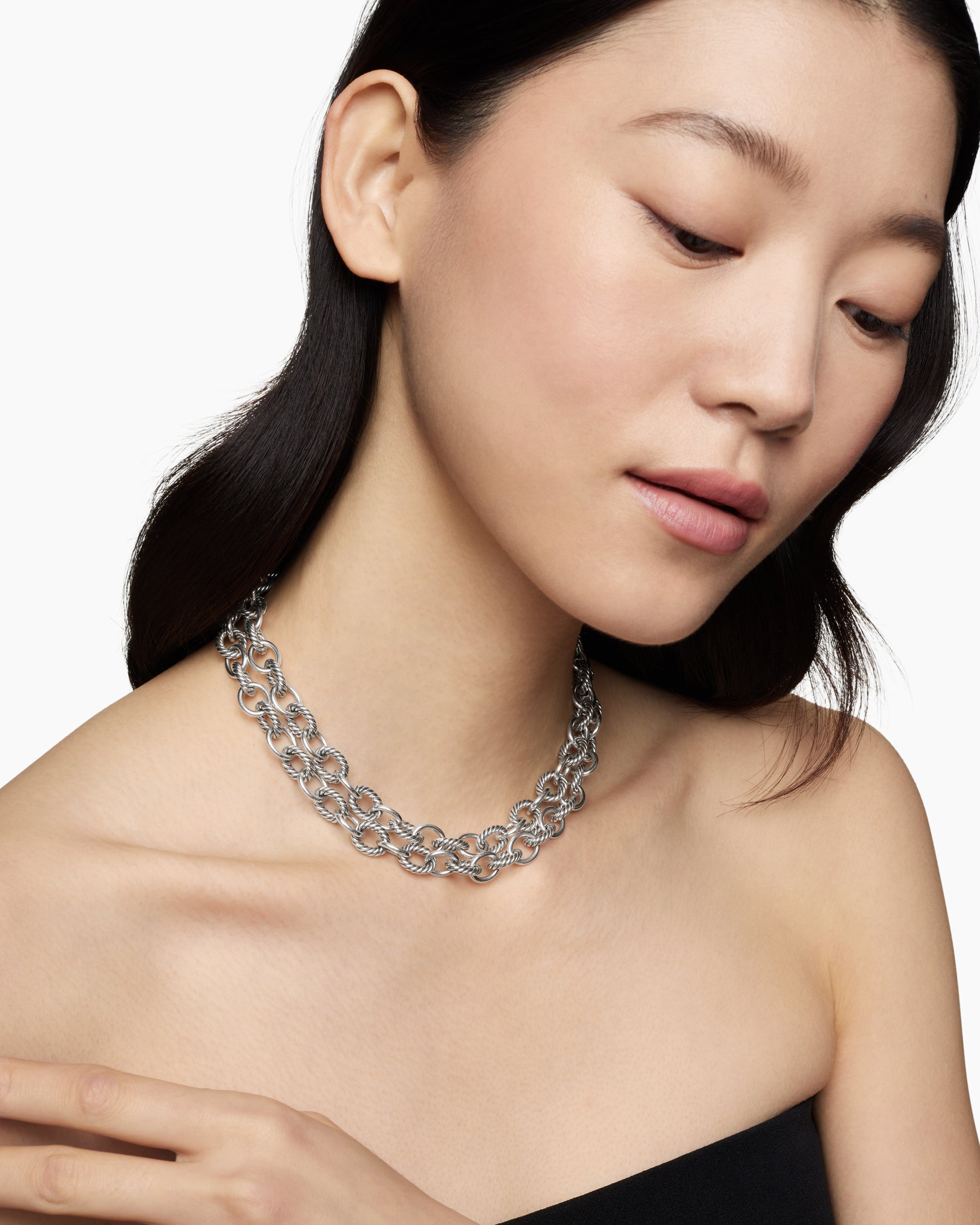 Oval Link Chain Necklace in Sterling Silver, 10mm - Image 6