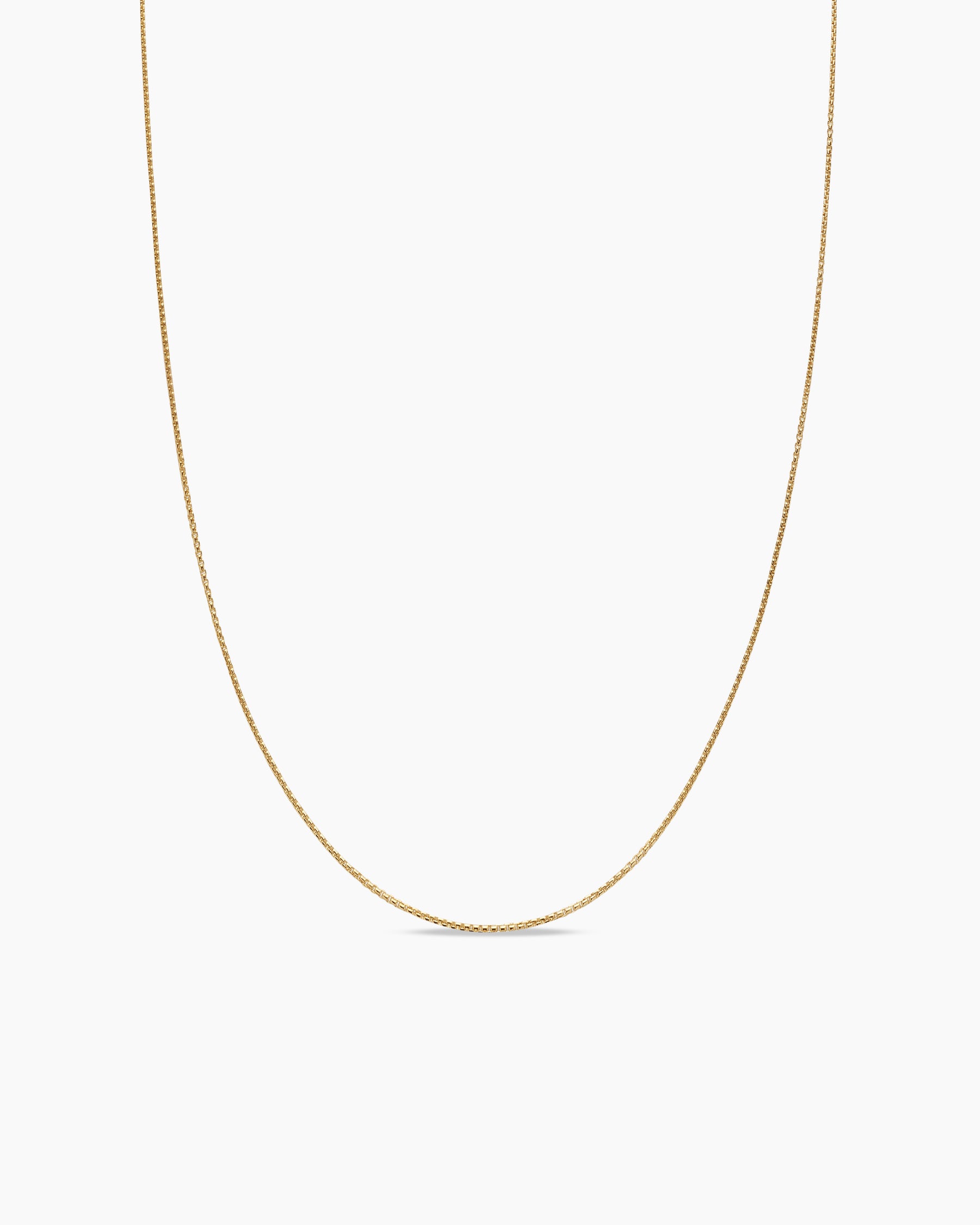 Box Chain Necklace in 18K Yellow Gold, 1.25mm