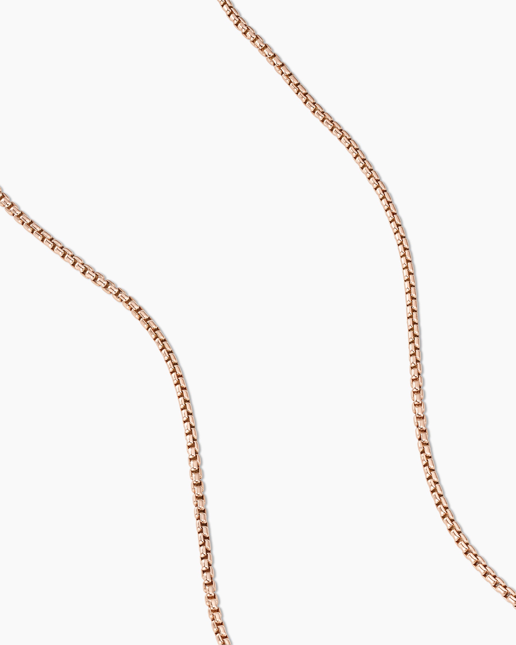 Box Chain Necklace in 18K Rose Gold, 2.7mm - Image 3
