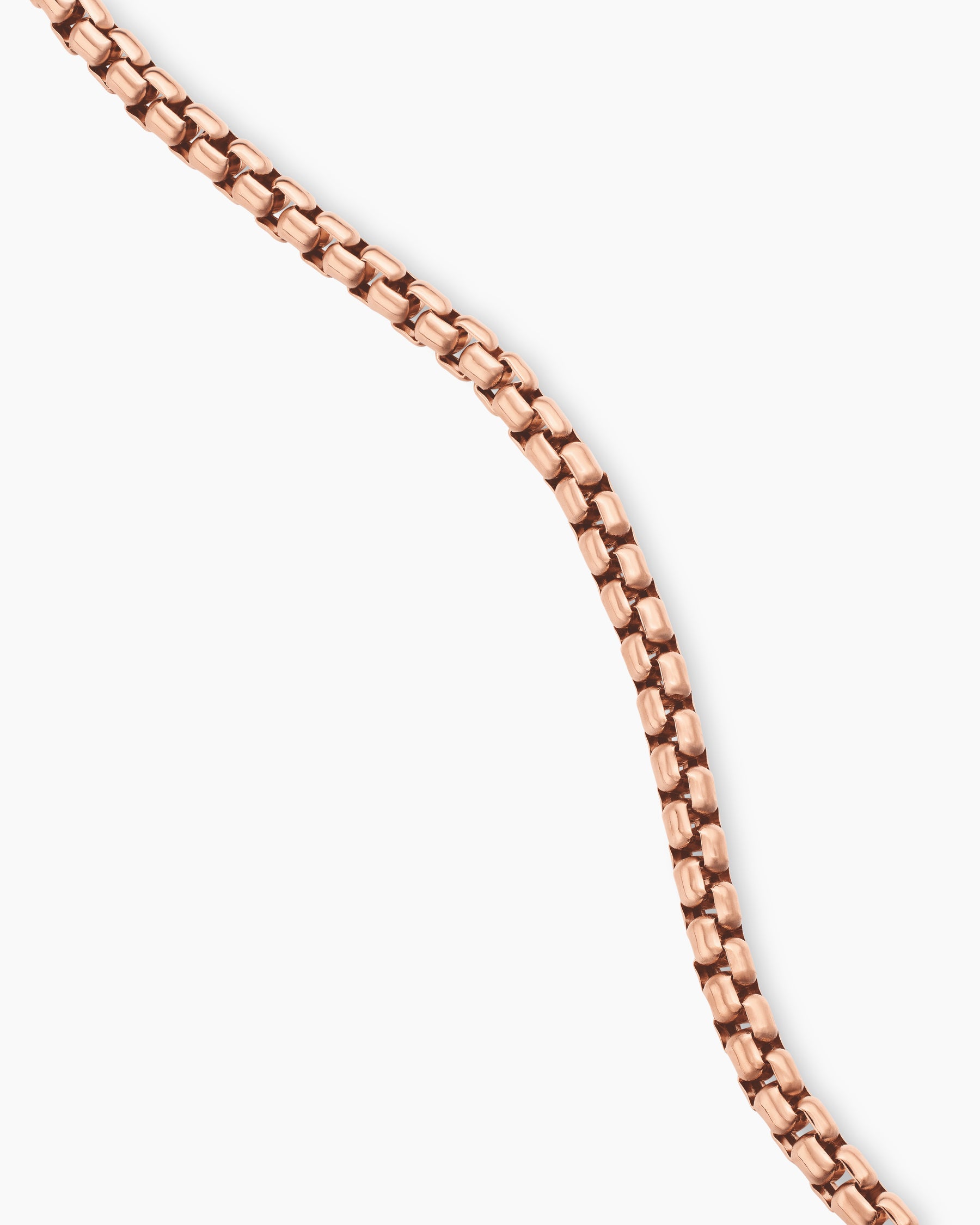 Box Chain Necklace in 18K Rose Gold, 2.7mm - Image 3