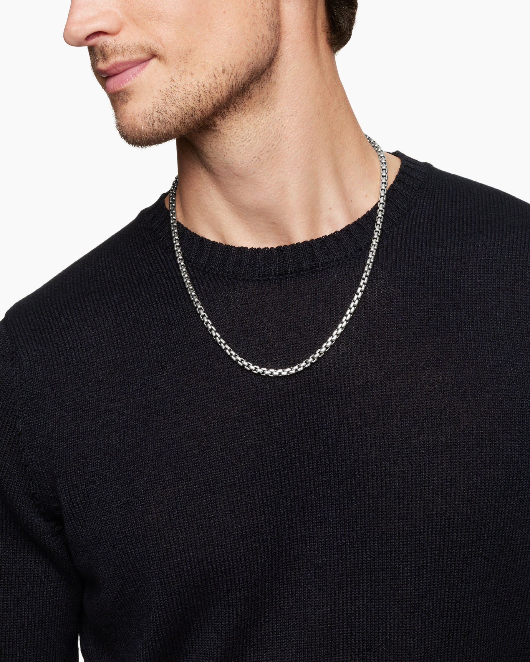 Alternative view of Box Chain Necklace in Sterling Silver, 4.8mm