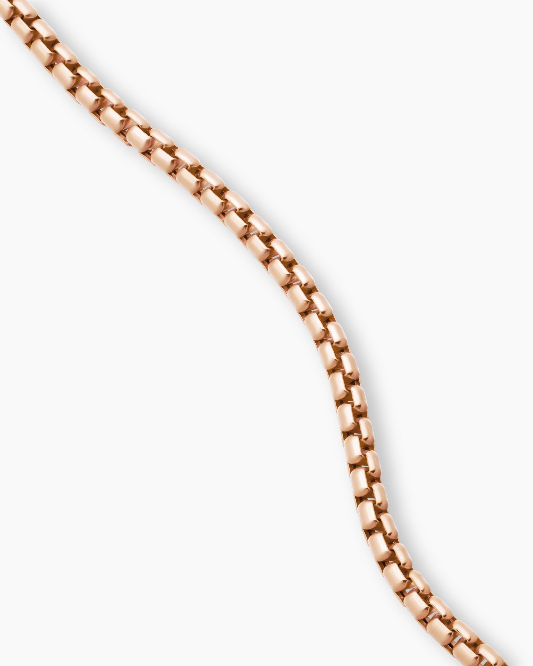 Box Chain Necklace in 18K Rose Gold, 3.4mm - Image 3