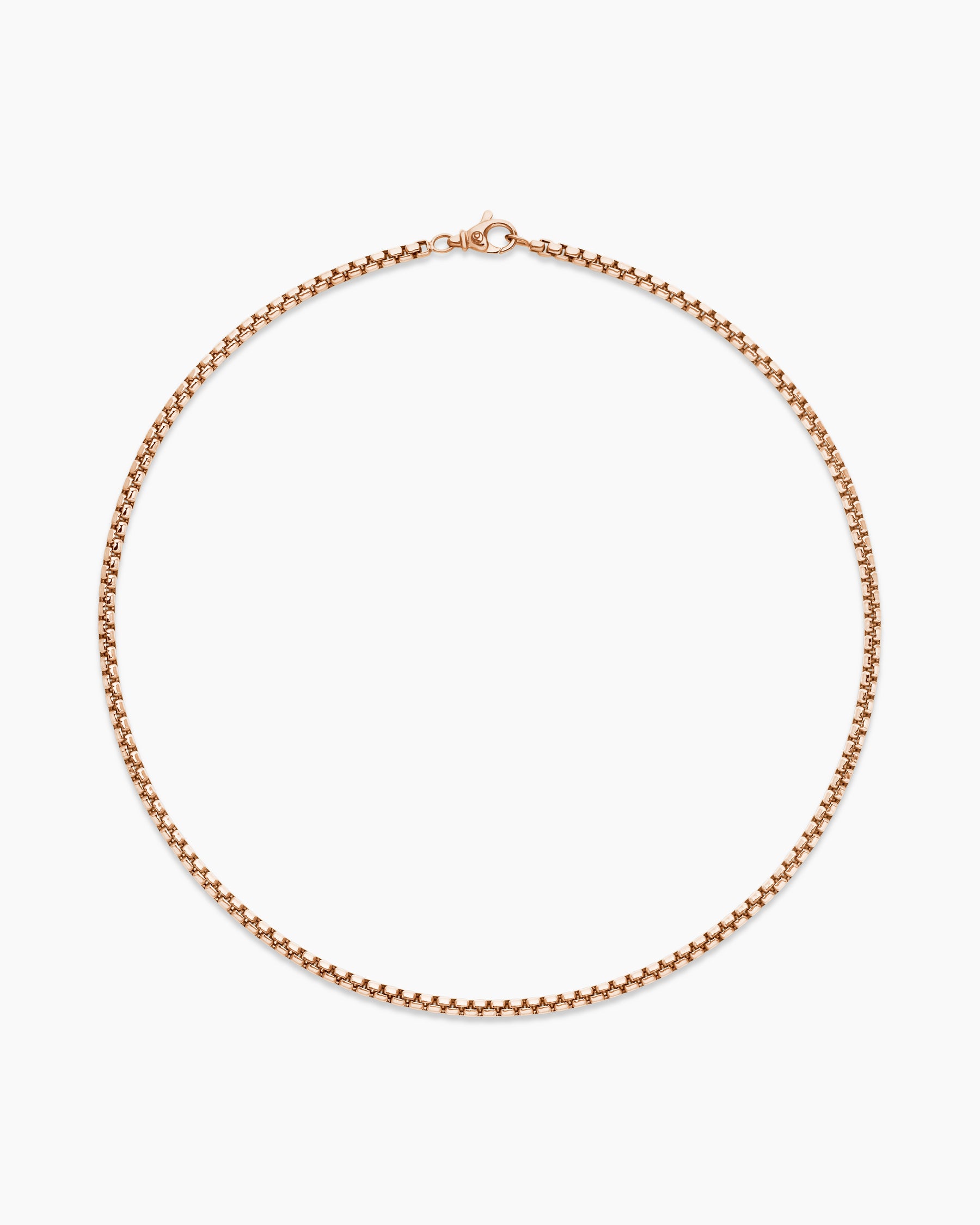 Box Chain Necklace in 18K Rose Gold, 3.4mm - Image 5