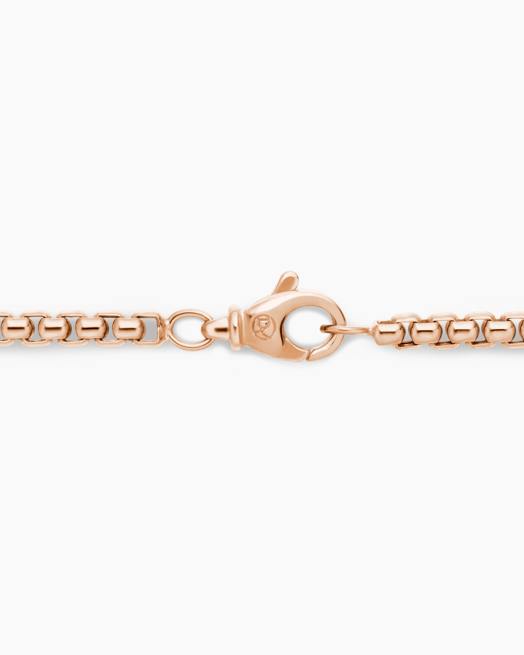 Box Chain Necklace in 18K Rose Gold, 3.4mm - Image 6