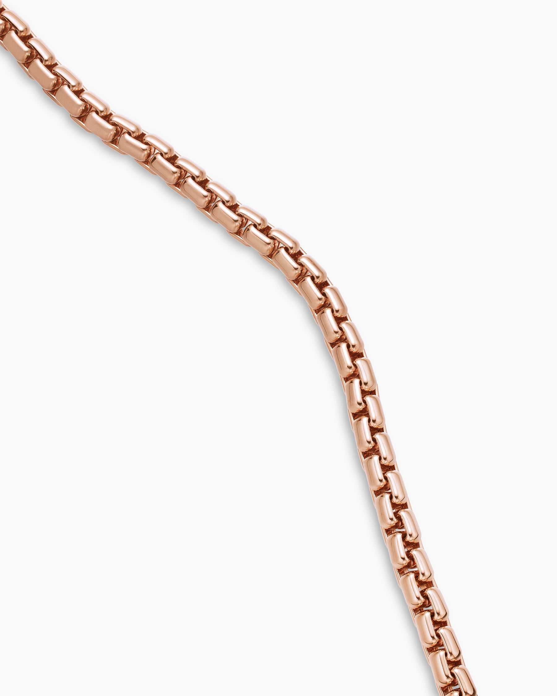 Alternative view of Box Chain Necklace in 18K Rose Gold, 7.5mm