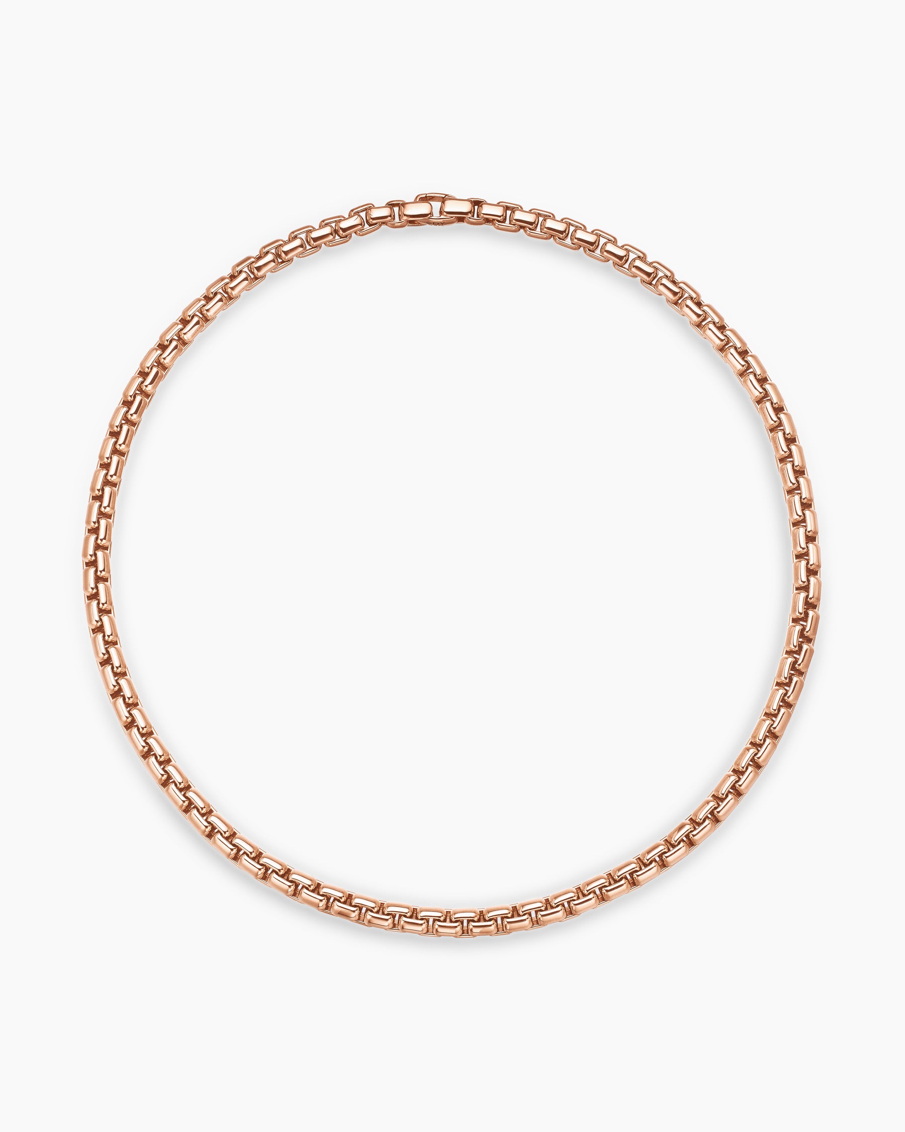 Box Chain Necklace in 18K Rose Gold, 7.5mm - Image 3