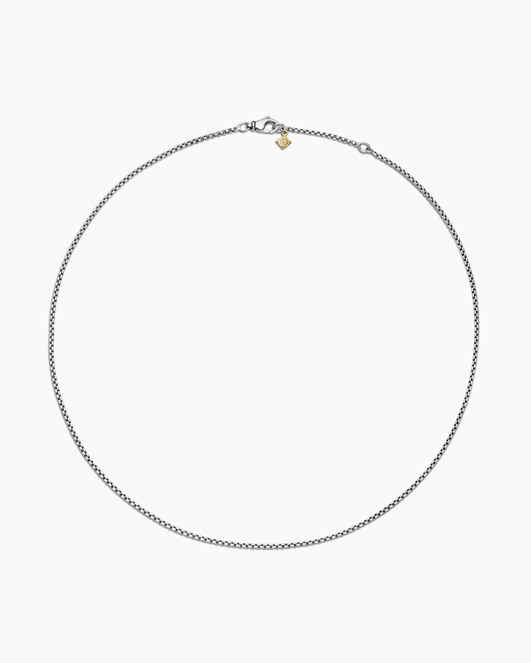 Box Chain Necklace in Sterling Silver with 14K Yellow Gold Accent, 1.7mm - Image 4
