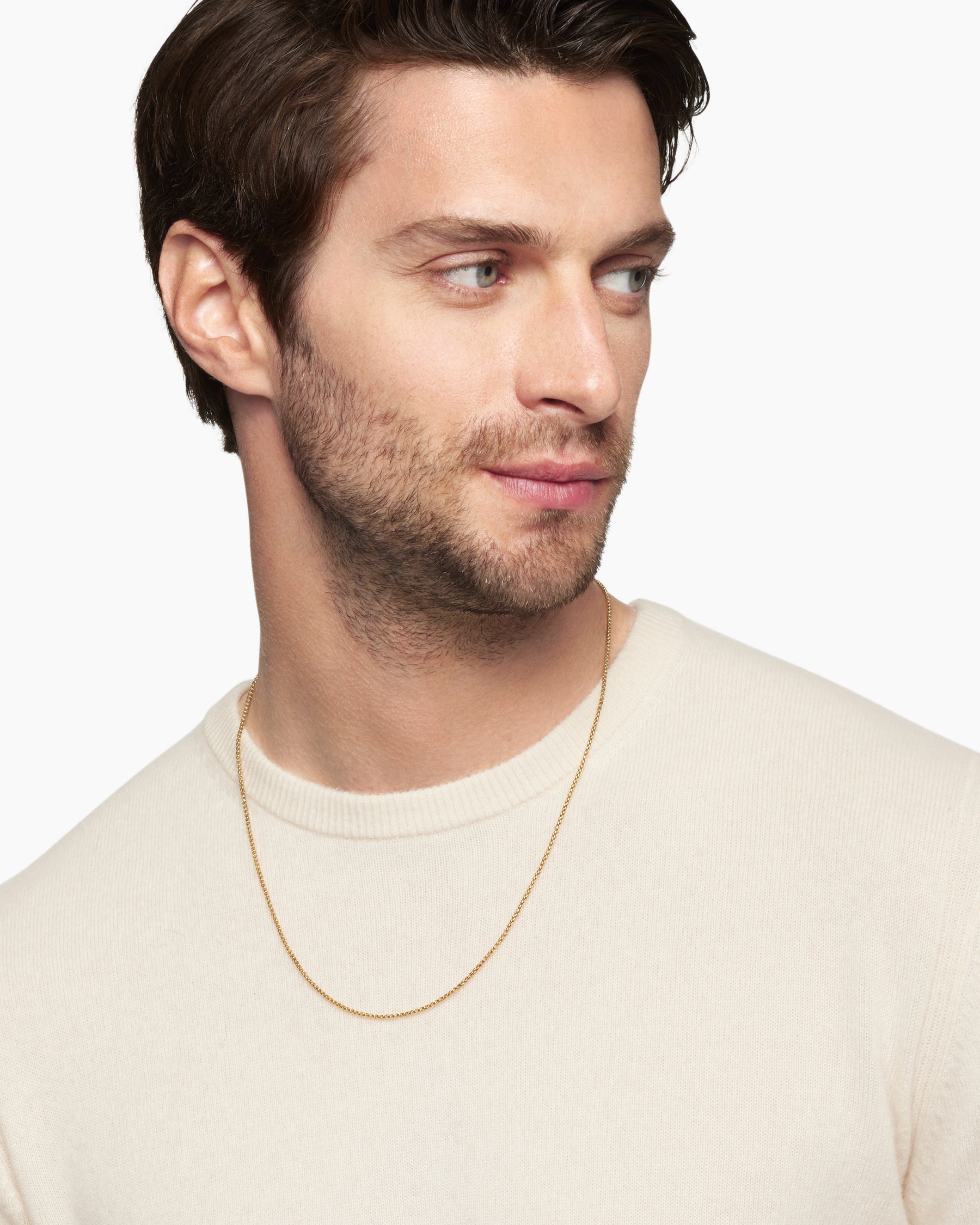 Alternative view of Box Chain Necklace in 18K Yellow Gold, 1.7mm