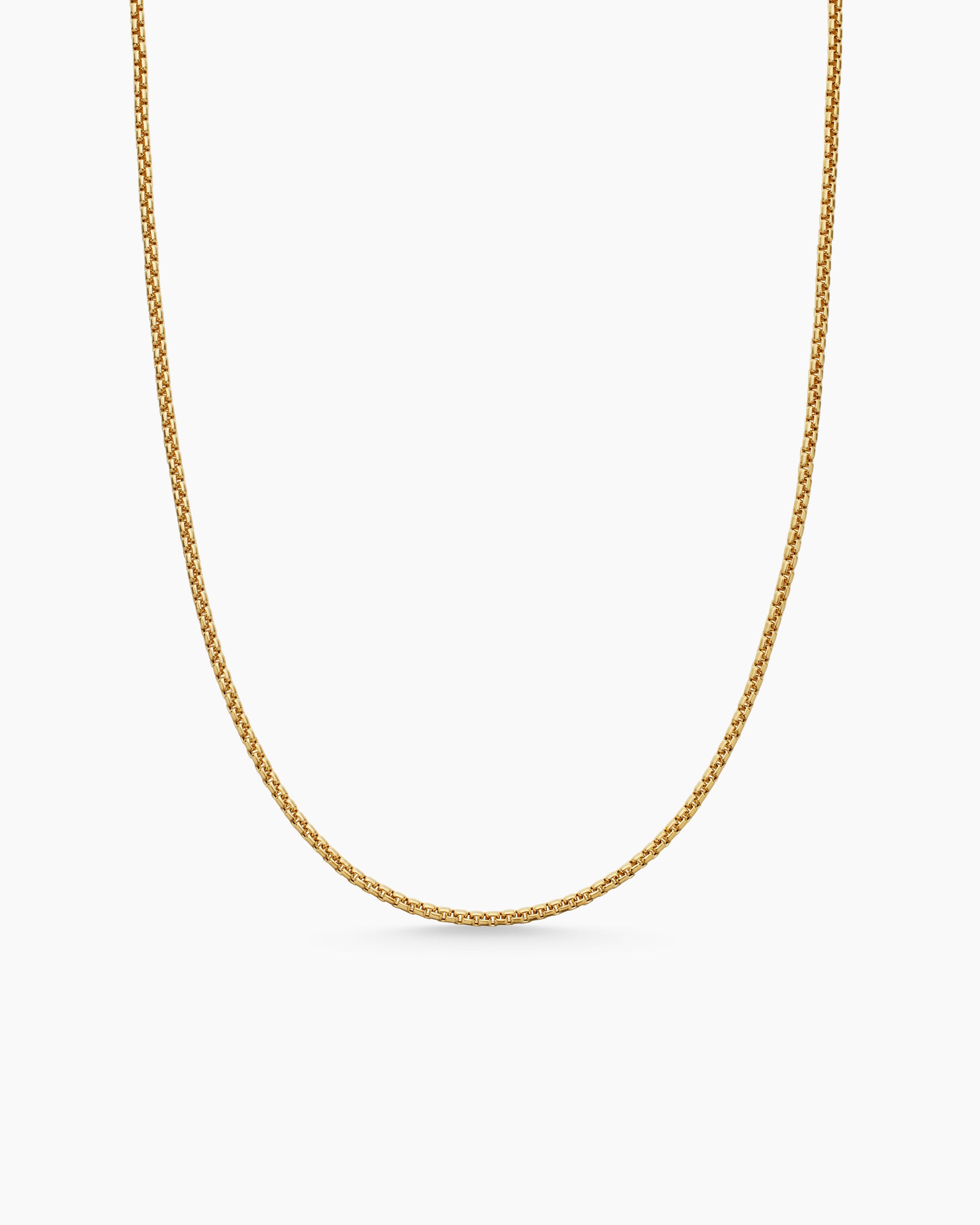 Box Chain Necklace in 18K Yellow Gold, 1.7mm