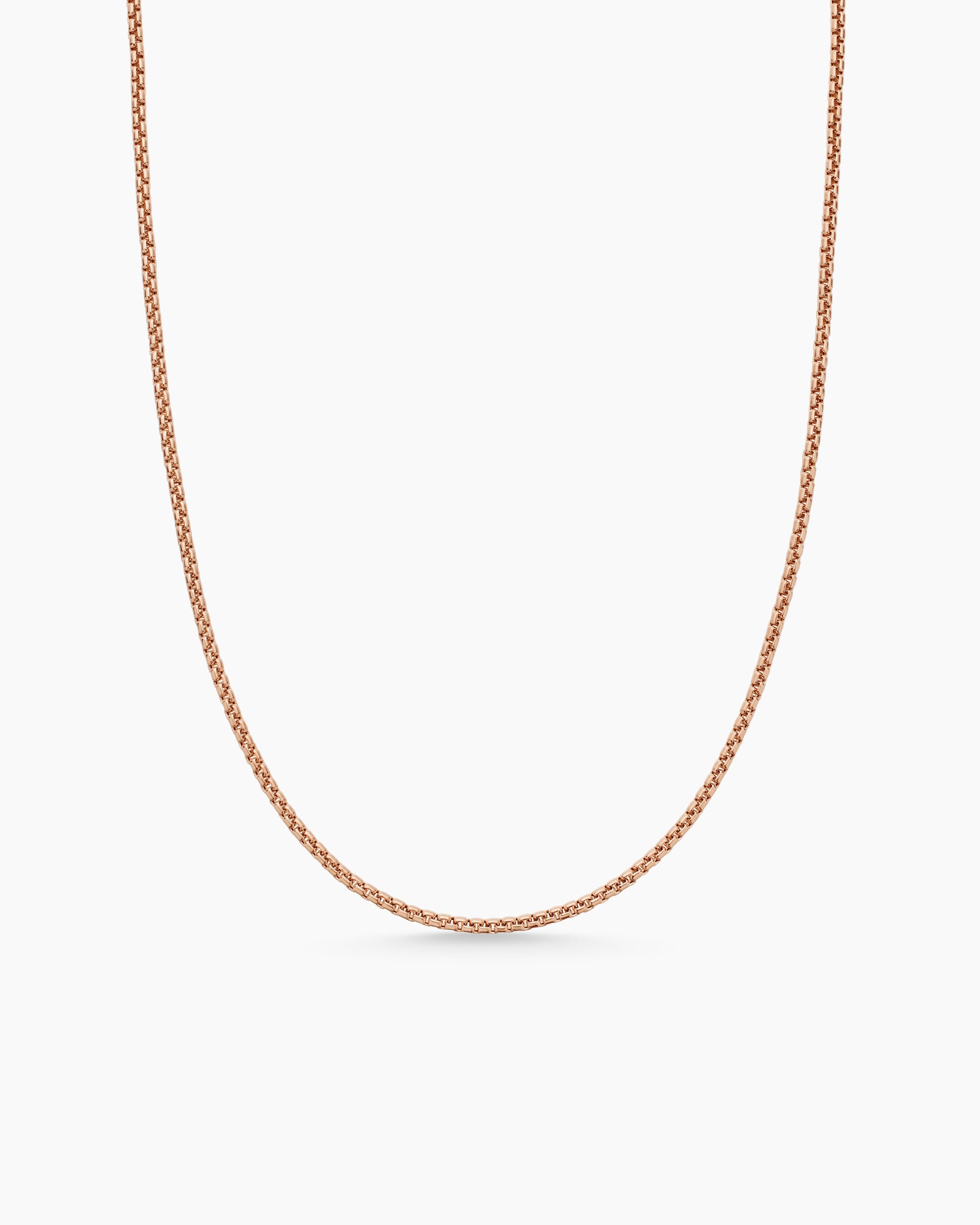 Box Chain Necklace in 18K Rose Gold, 1.7mm