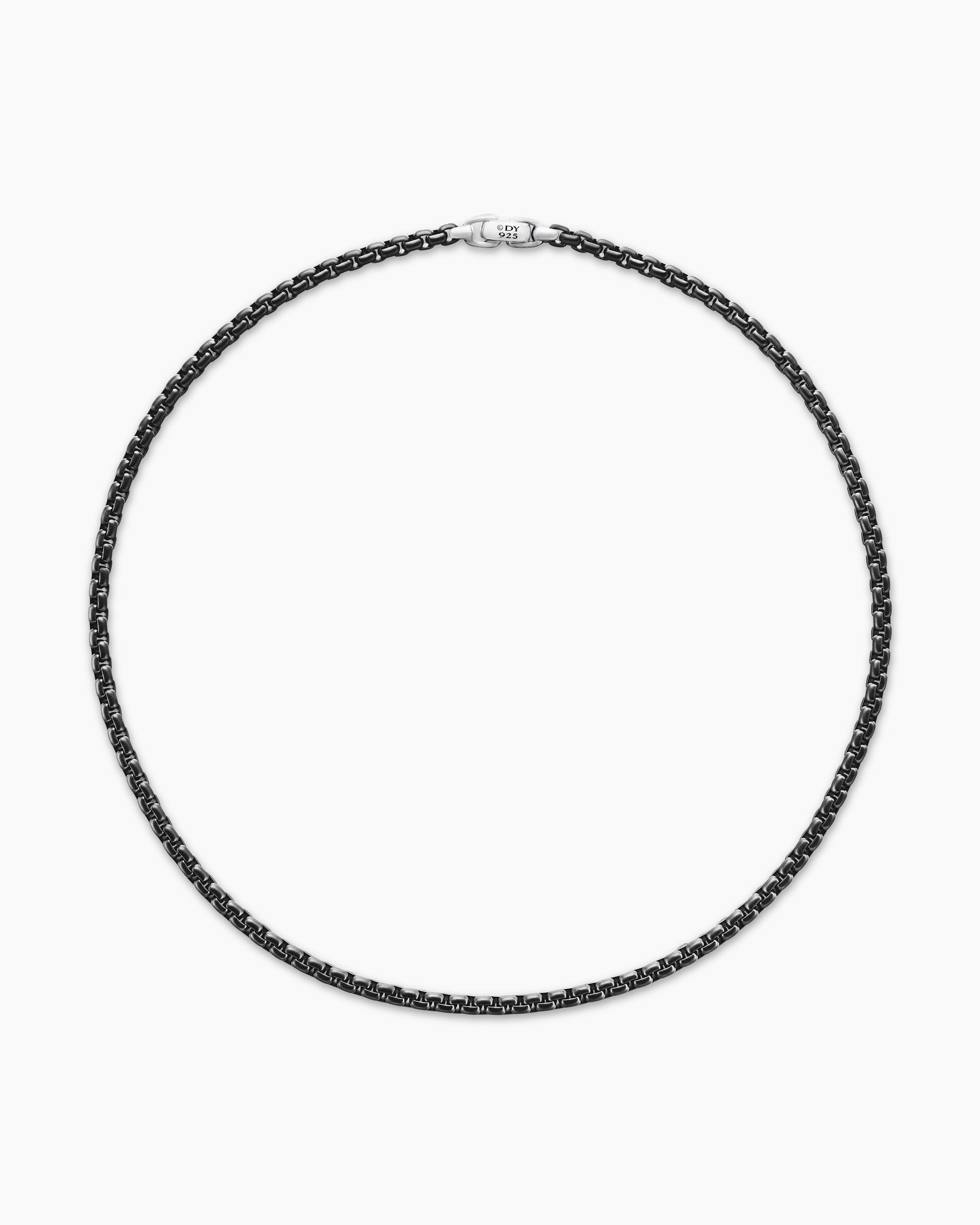 Box Chain Necklace with Stainless Steel and Sterling Silver, 5mm - Image 4