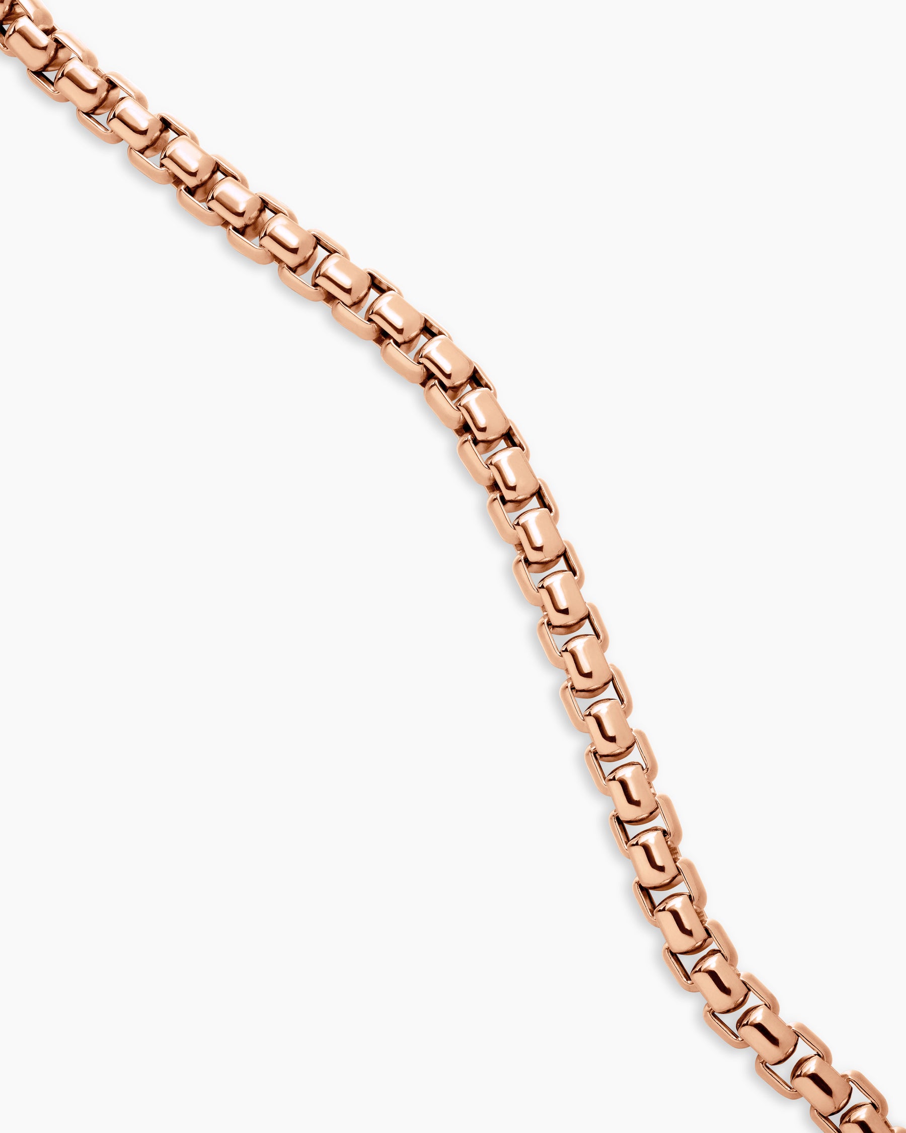 Box Chain Necklace in 18K Rose Gold, 5mm - Image 3