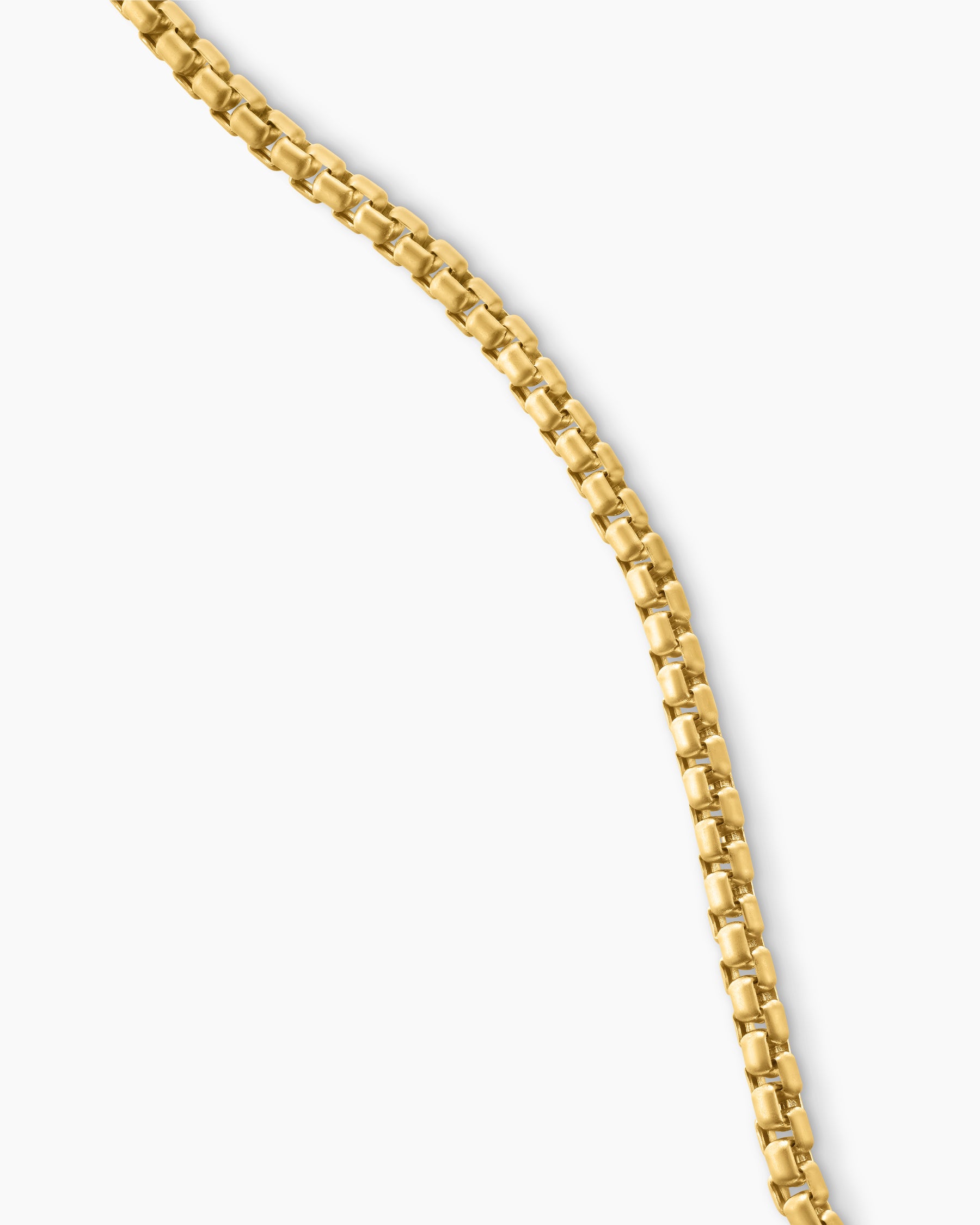 Box Chain Necklace in Brushed 18K Yellow Gold, 2.7mm - Image 3